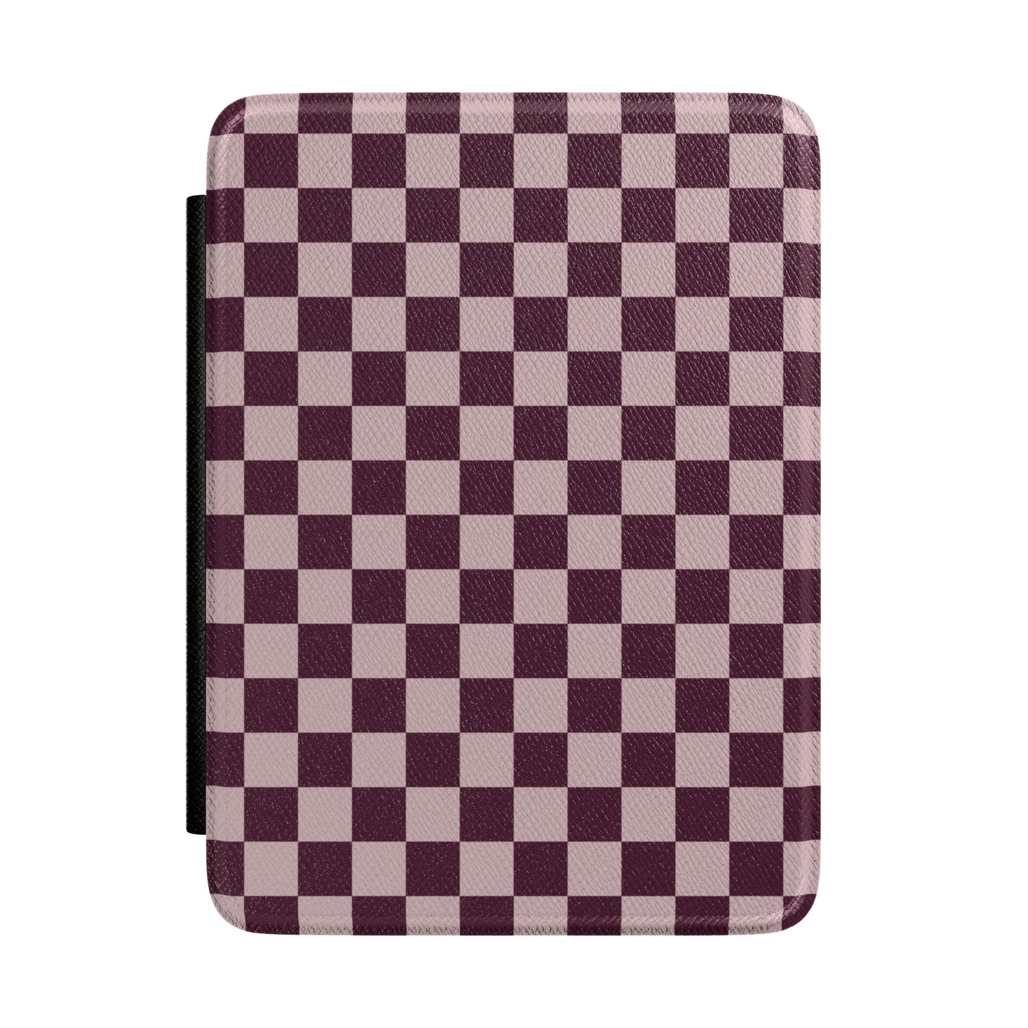 Checkerboard Kindle Case — Pink & Burgundy Plaid E-Reader Cover