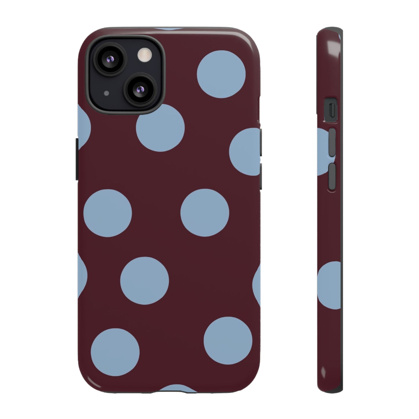 Blue & Burgundy Polka Dot Tough Phone Case