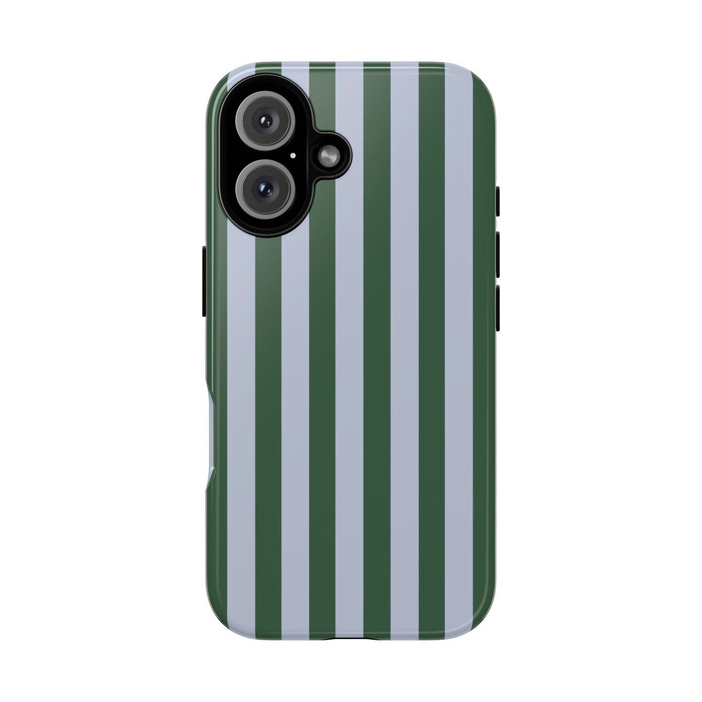 Green & Blue Striped Tough Phone Case — Durable Protective Phone Case