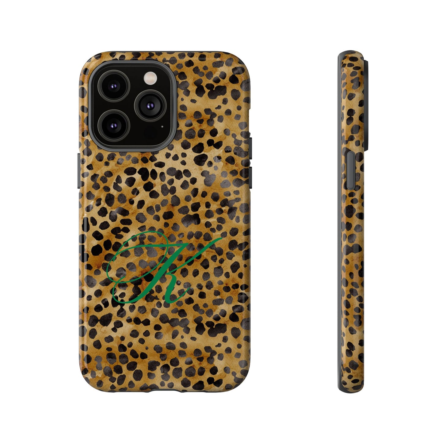 Personalized Initial Leopard Monogram Tough Case