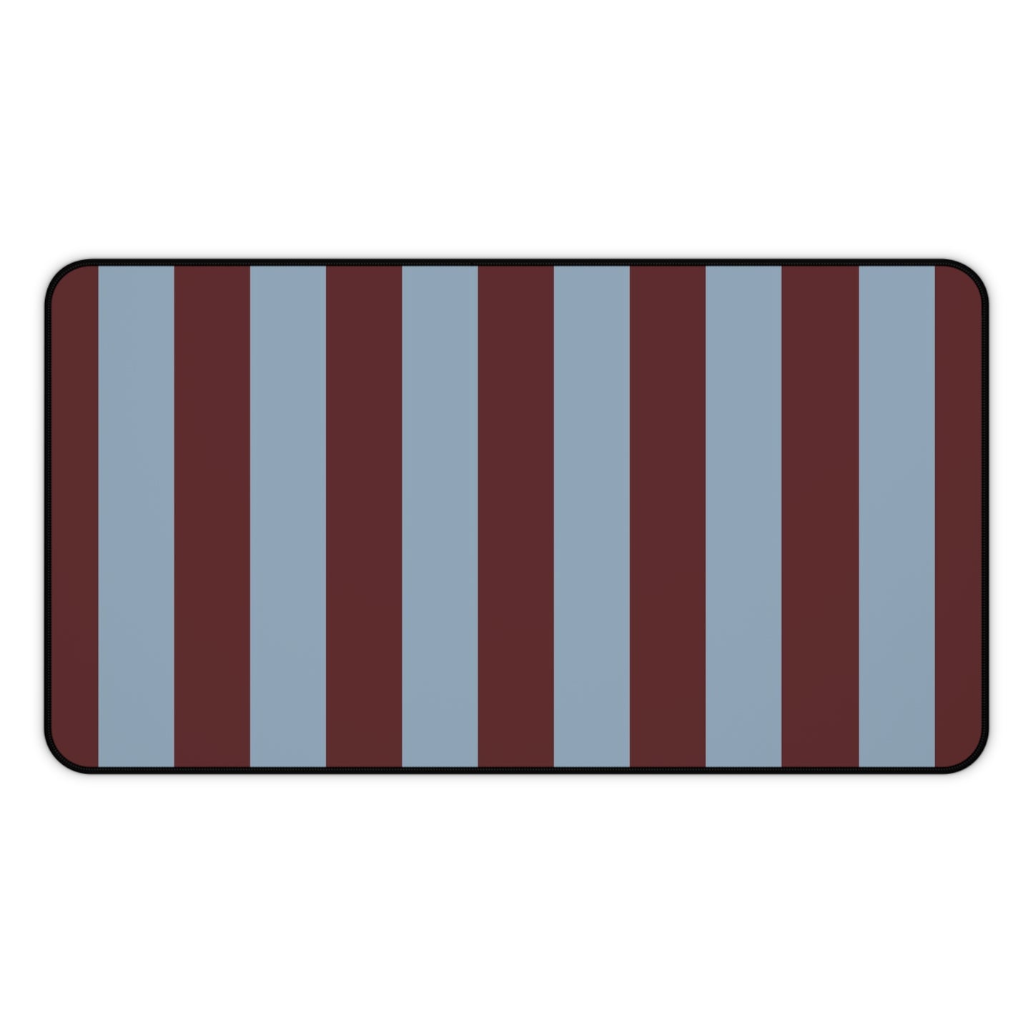 Striped Maroon & Slate Blue Desk Mat — Large Mousepad Surface for Office & Gaming