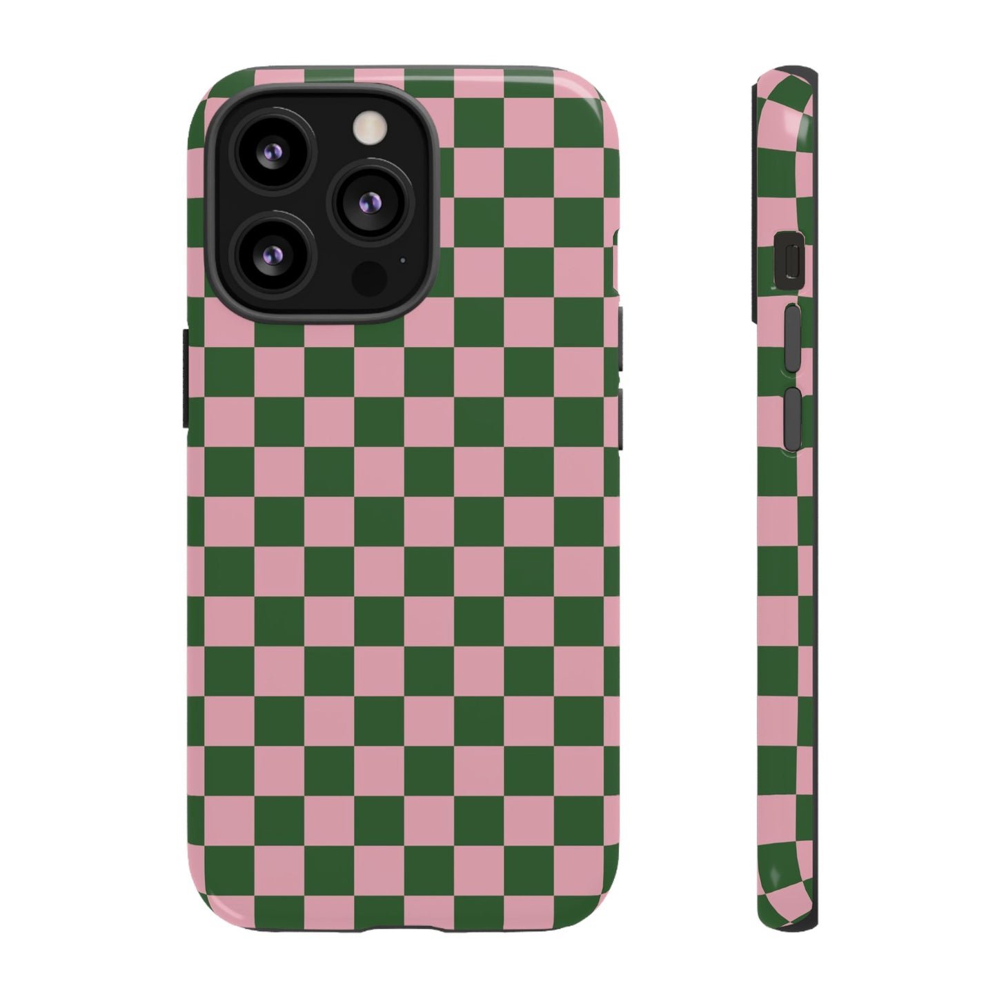 Green & Pink Checkered Phone Case