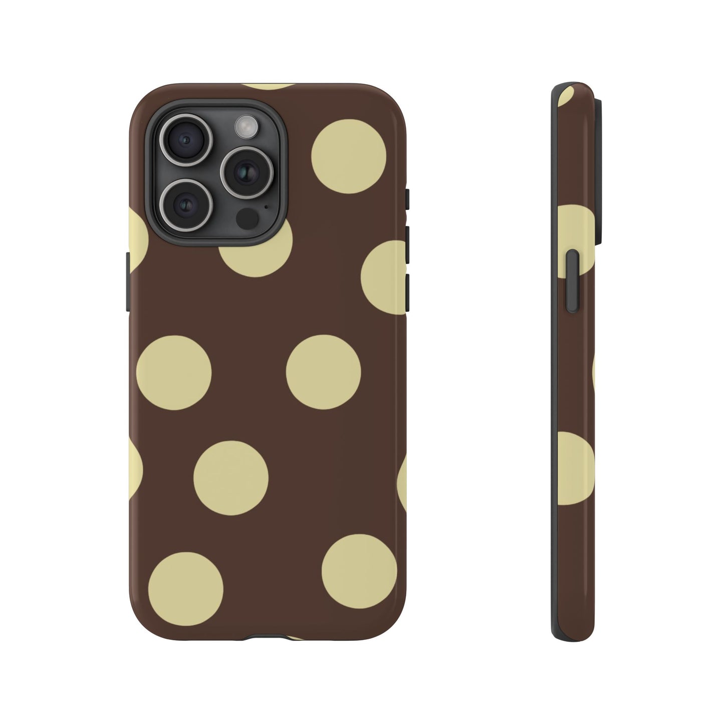 Brown & Butter Yellow Polka Dot Tough Phone Case