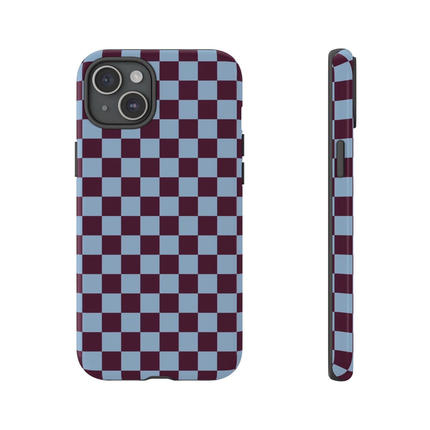 Blue & Burgundy Checkered Phone Case