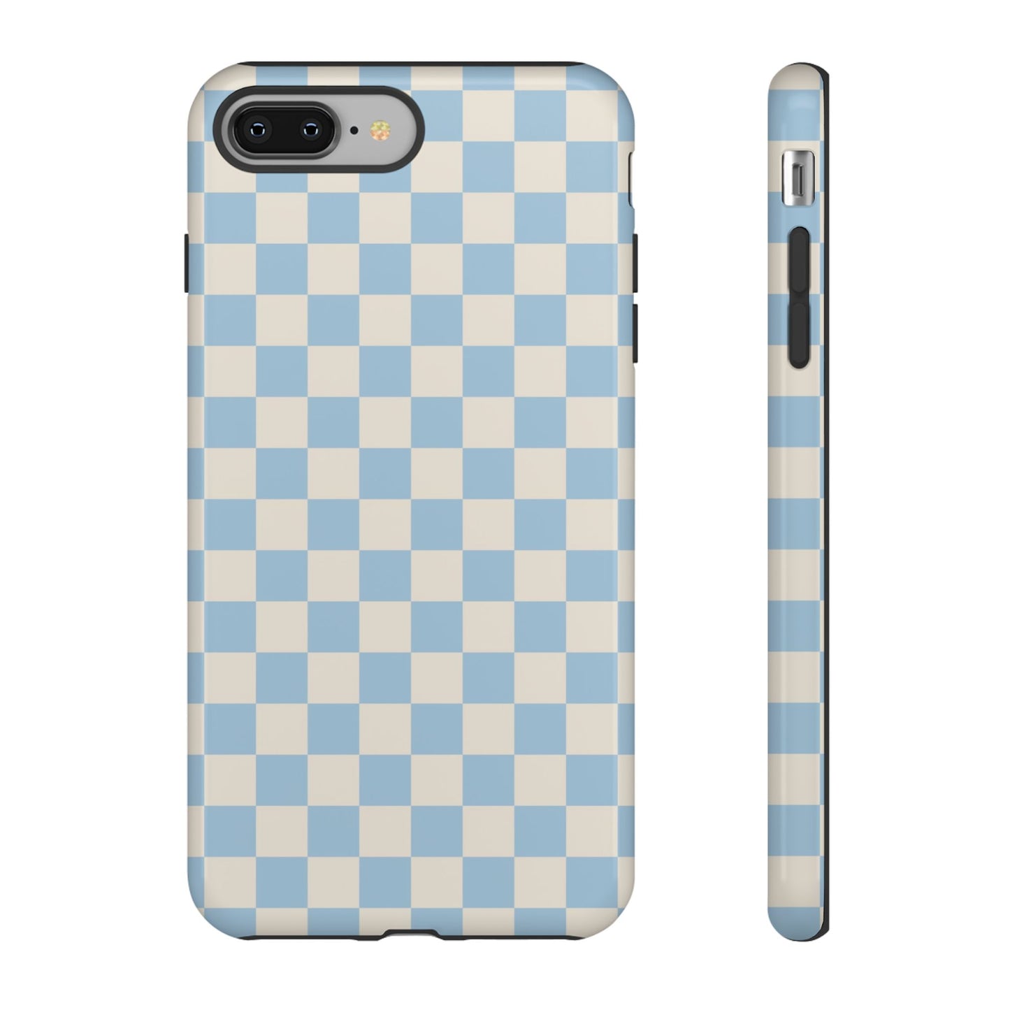 Blue & Beige Checkered Phone Case