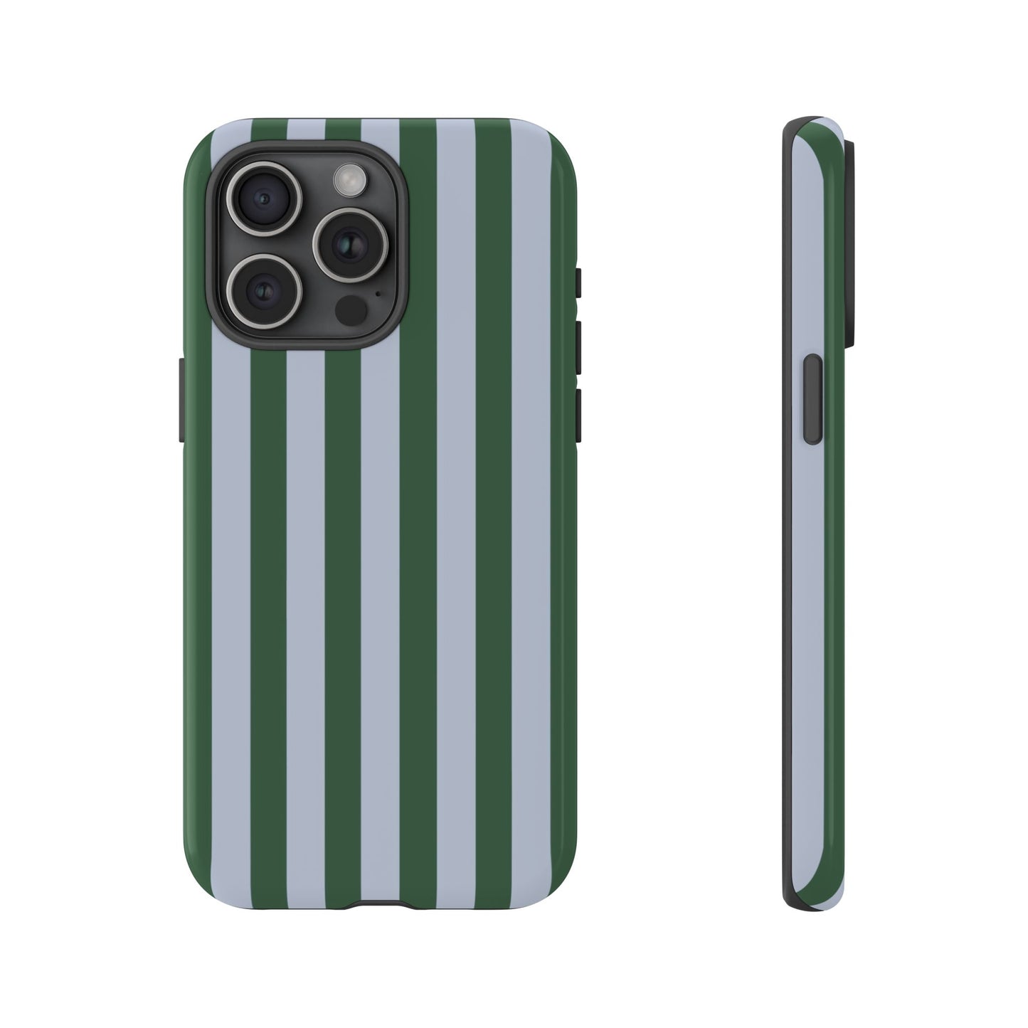 Green & Blue Striped Tough Phone Case — Durable Protective Phone Case