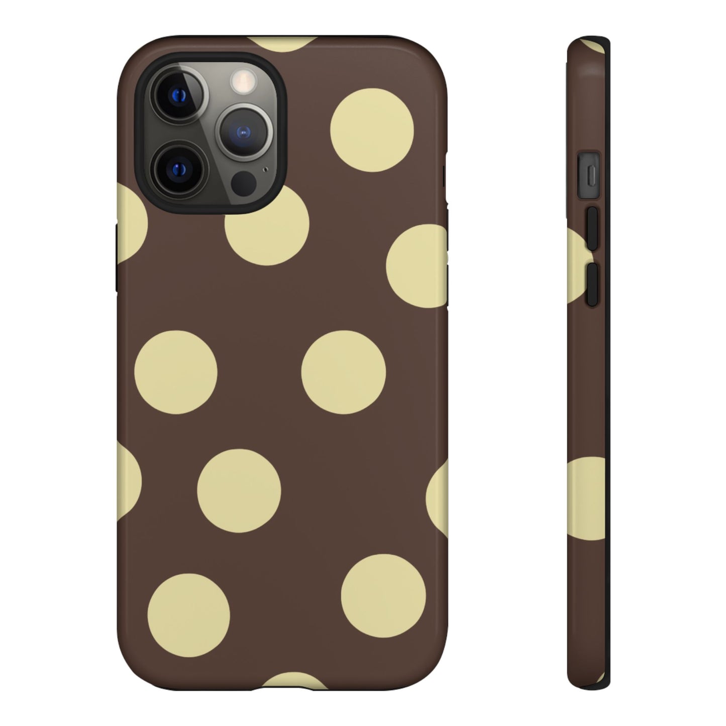 Brown & Butter Yellow Polka Dot Tough Phone Case