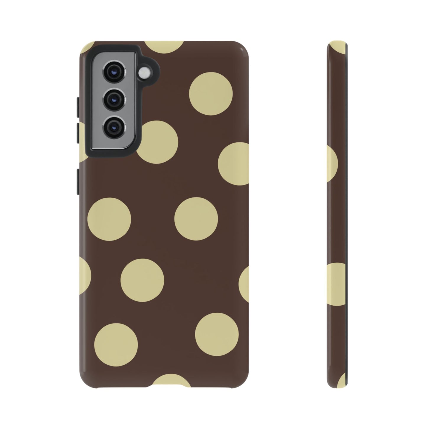 Brown & Butter Yellow Polka Dot Tough Phone Case
