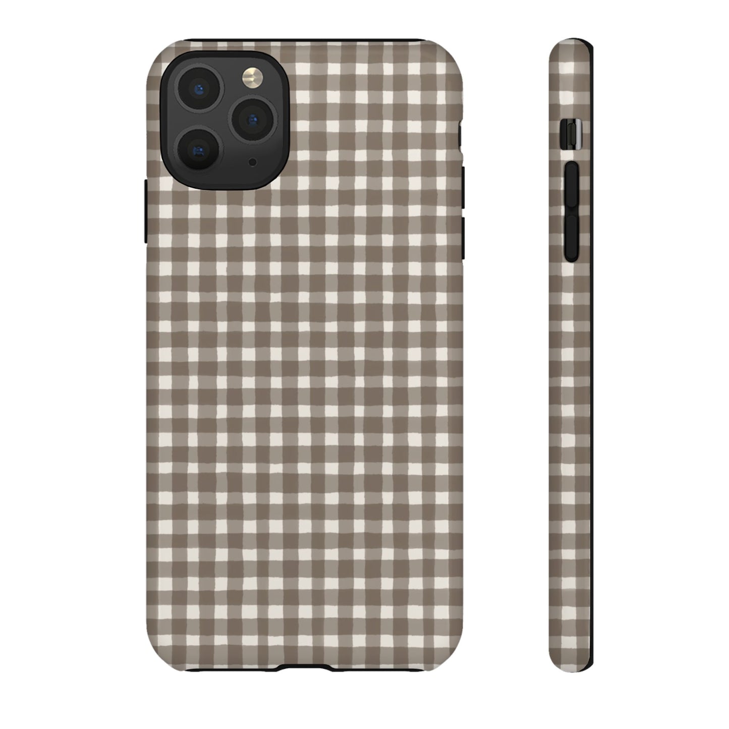 Brown Gingham Tough Phone Case