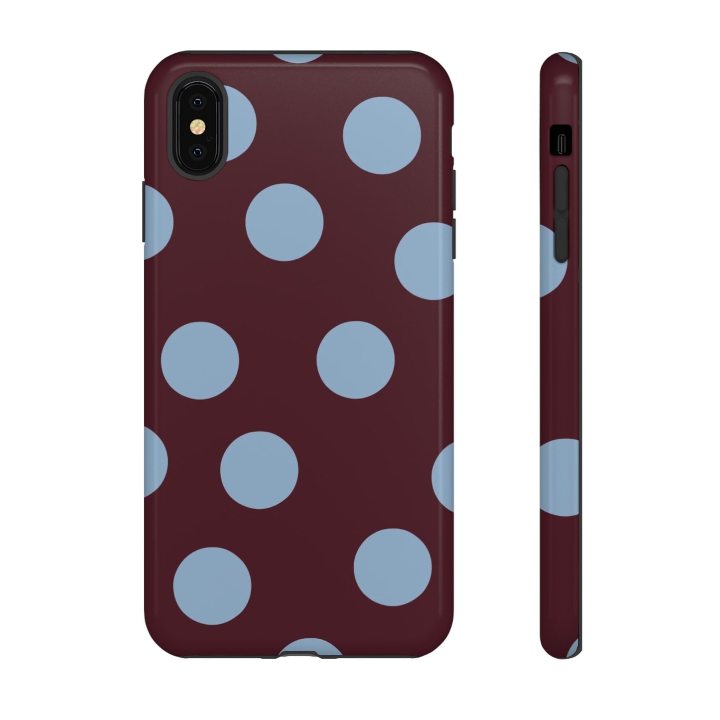 Blue & Burgundy Polka Dot Tough Phone Case