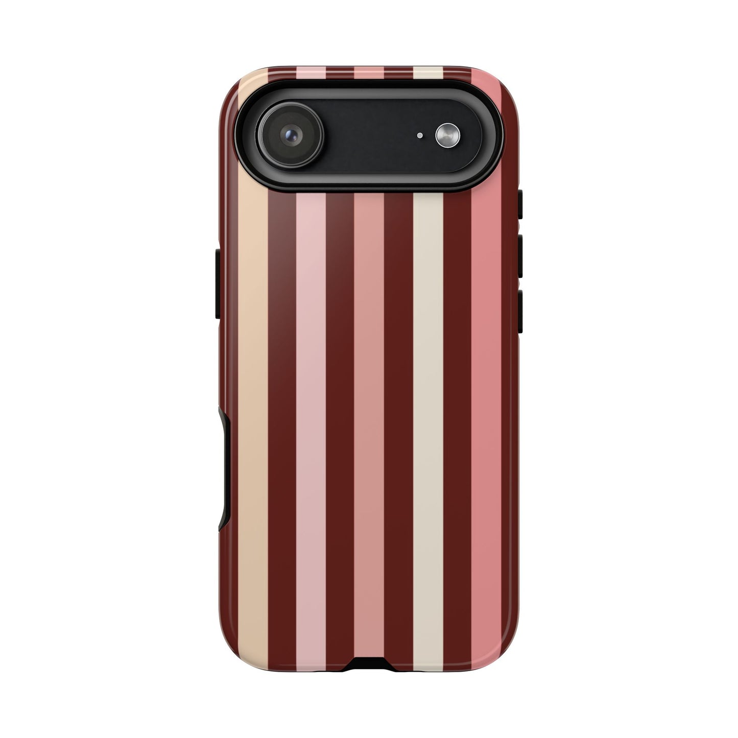 Burgundy Striped Tough Phone Case