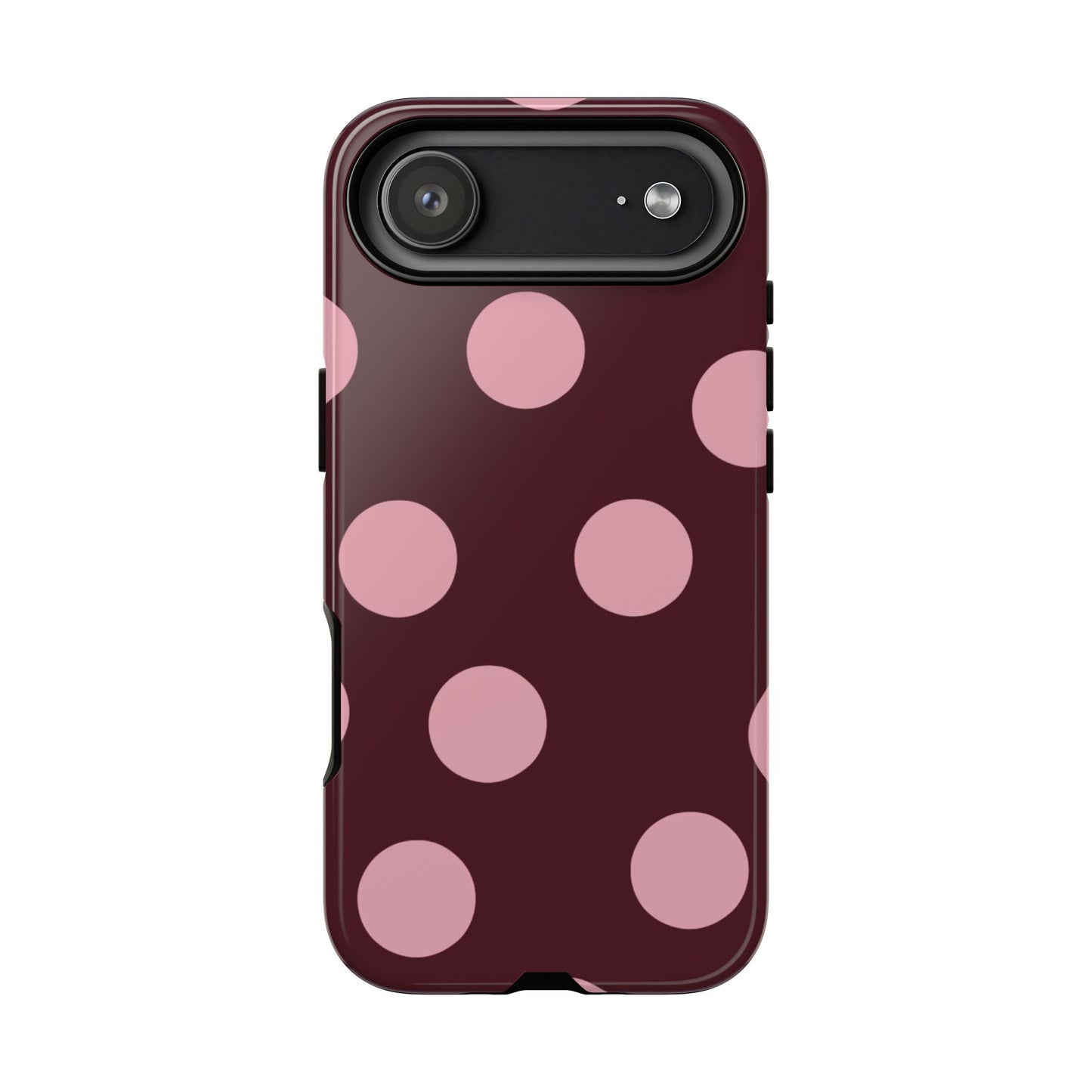 Burgundy & Pink Polka Dot Tough Phone Case