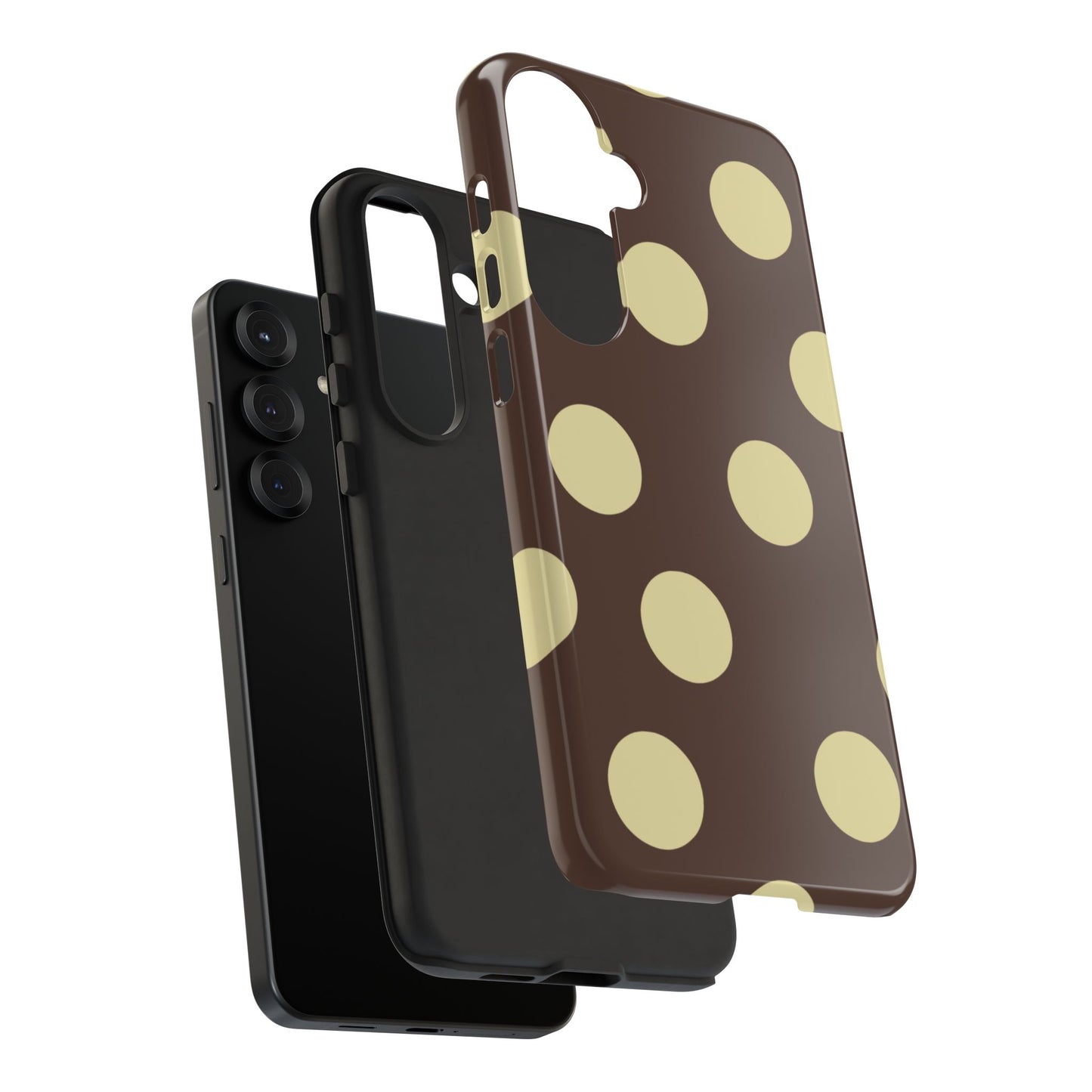 Brown & Butter Yellow Polka Dot Tough Phone Case