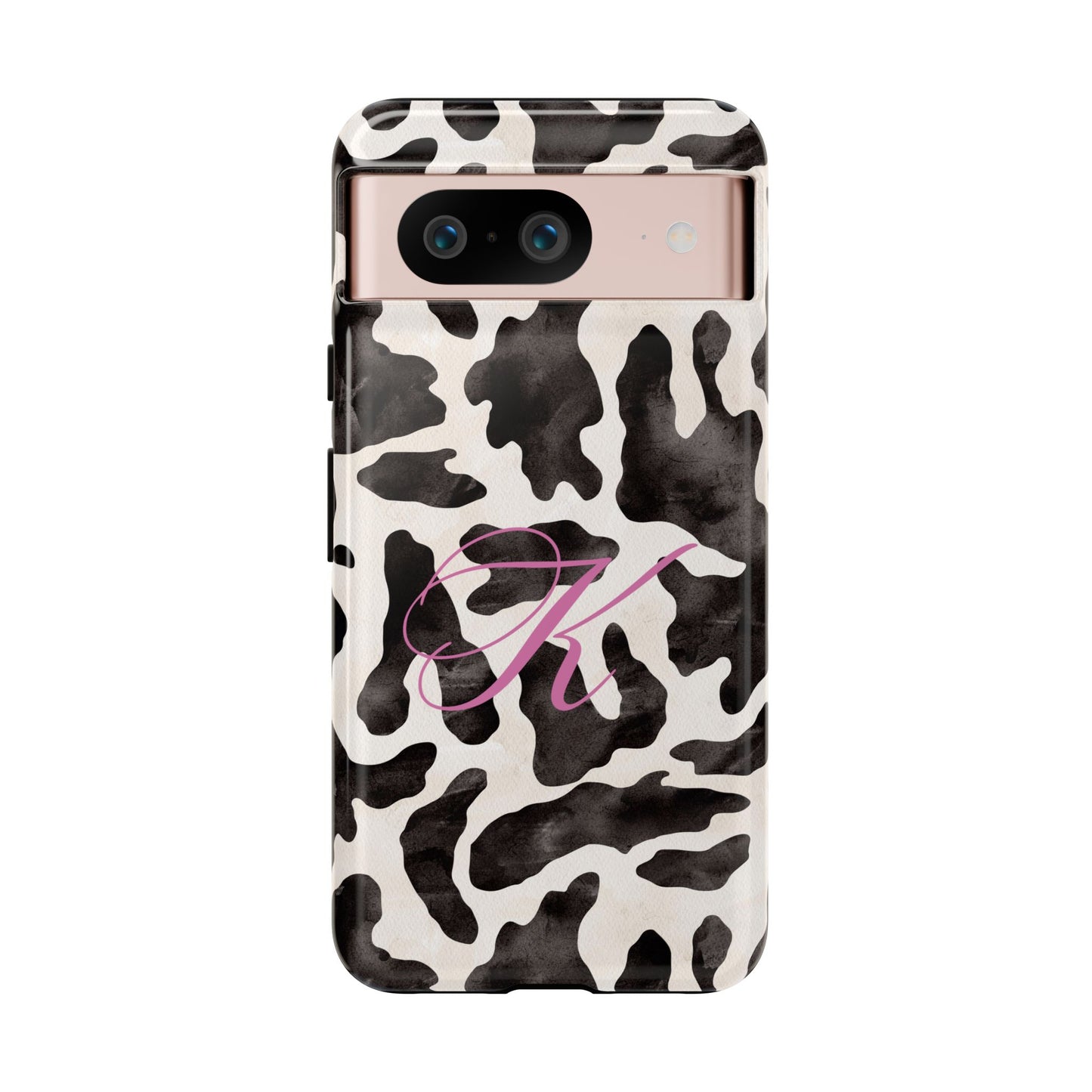 Personalized Monogram Cow Print Tough Phone Case