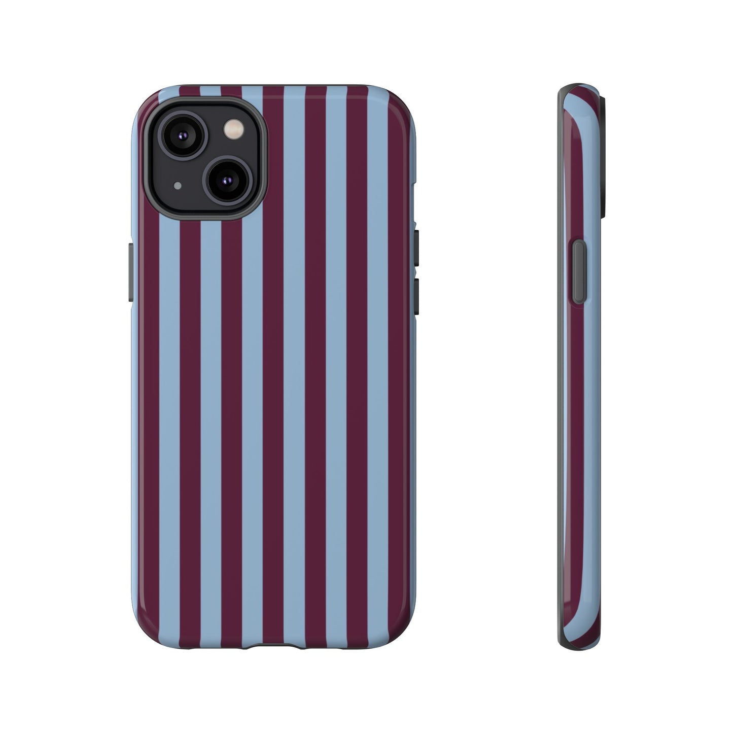 Blue & Burgundy Striped Tough Phone Case