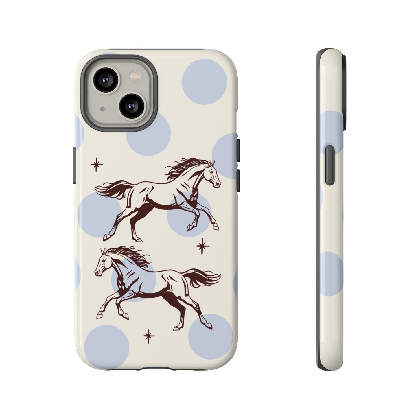 Horse Polka Dot Phone Case — Vintage Running Horses iPhone Cover