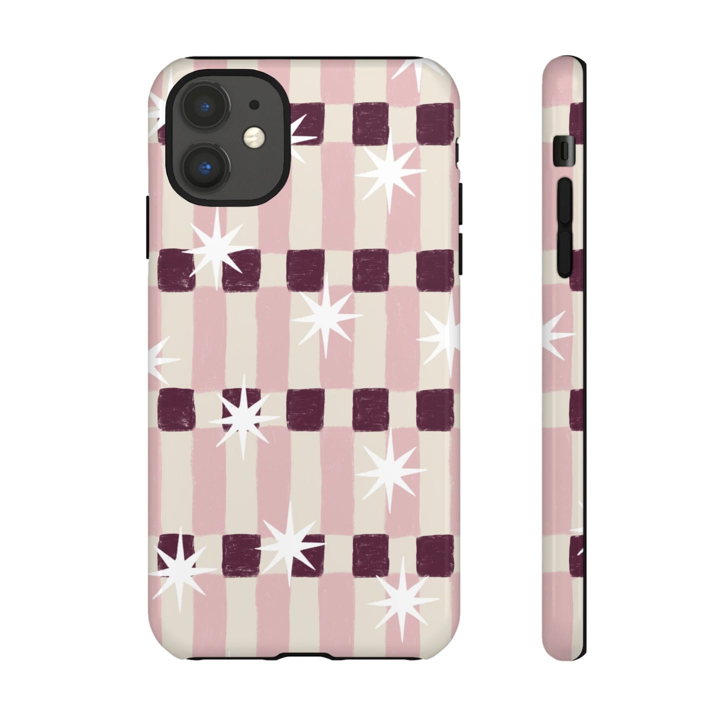 Pink Retro Starburst Tough Phone Case
