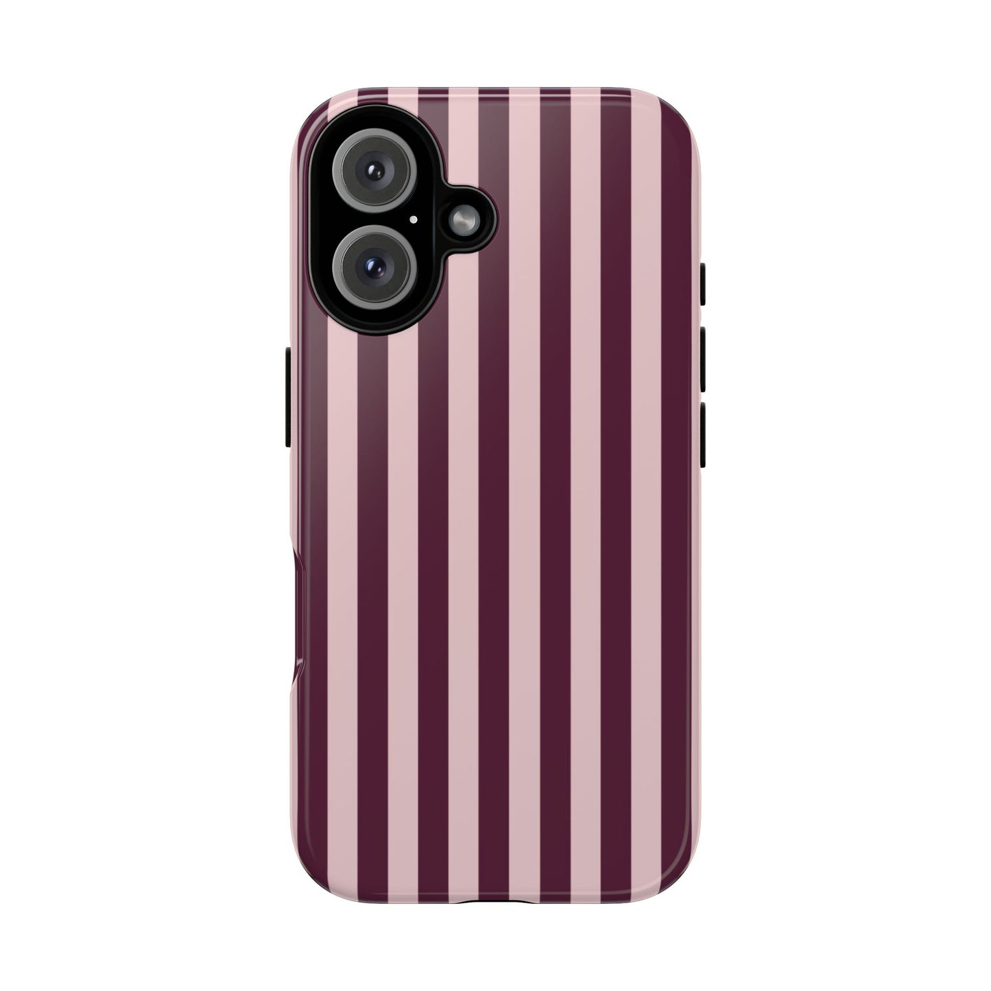 Pink & Burgundy Striped Tough Phone Case
