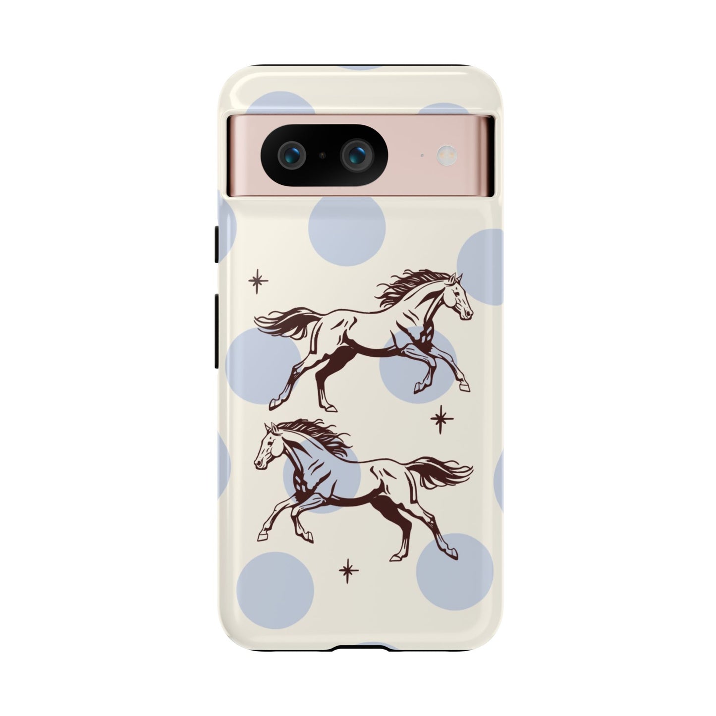 Horse Polka Dot Phone Case — Vintage Running Horses iPhone Cover