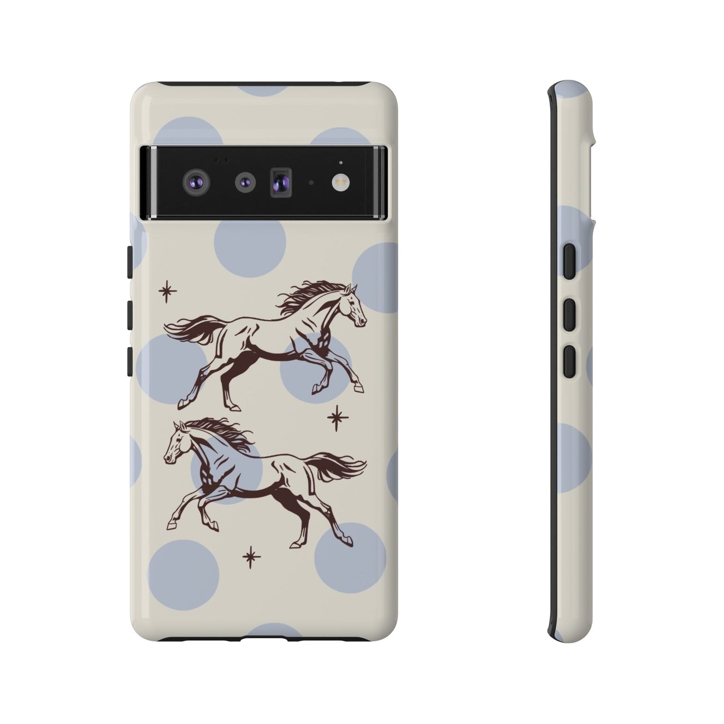 Horse Polka Dot Phone Case — Vintage Running Horses iPhone Cover