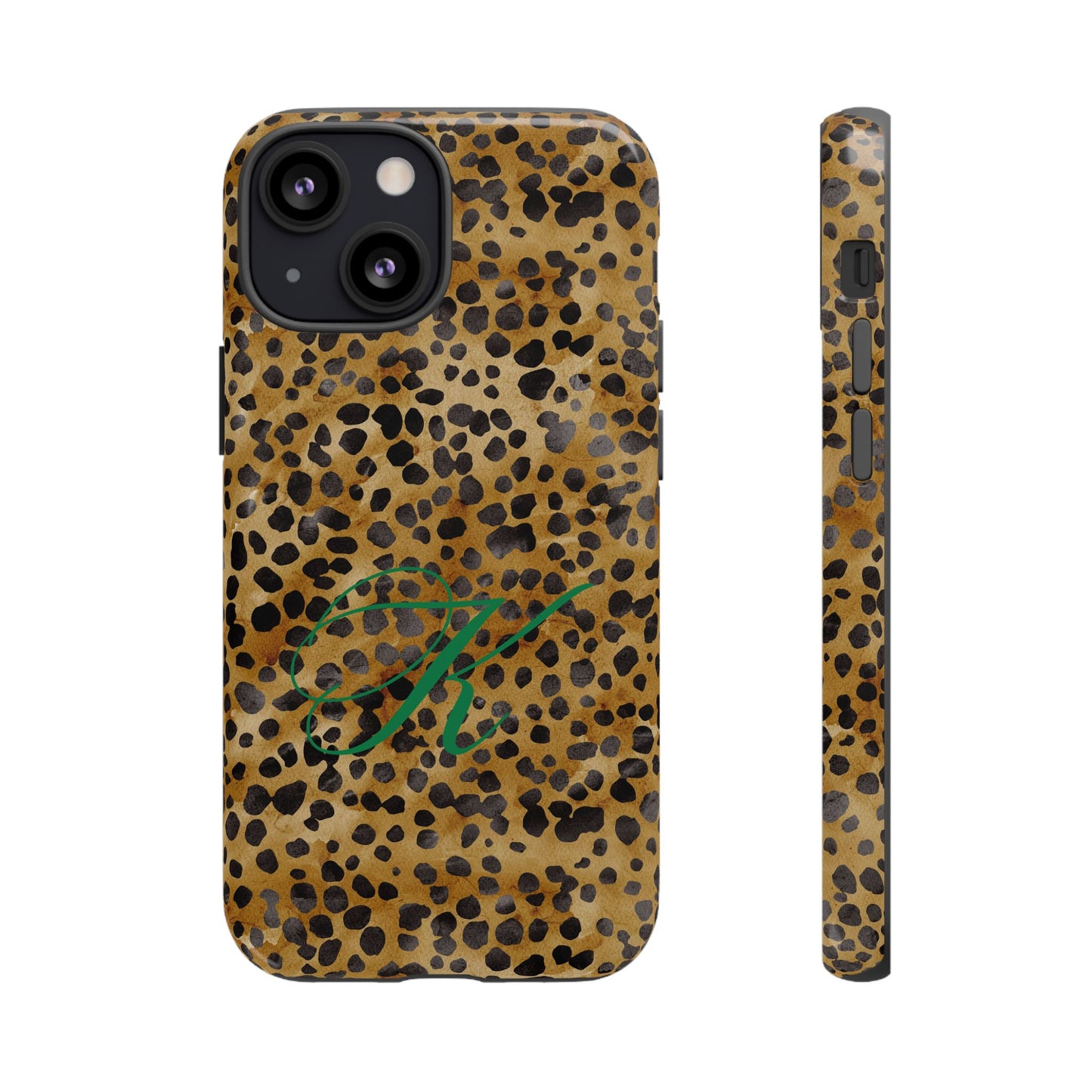 Personalized Initial Leopard Monogram Tough Case