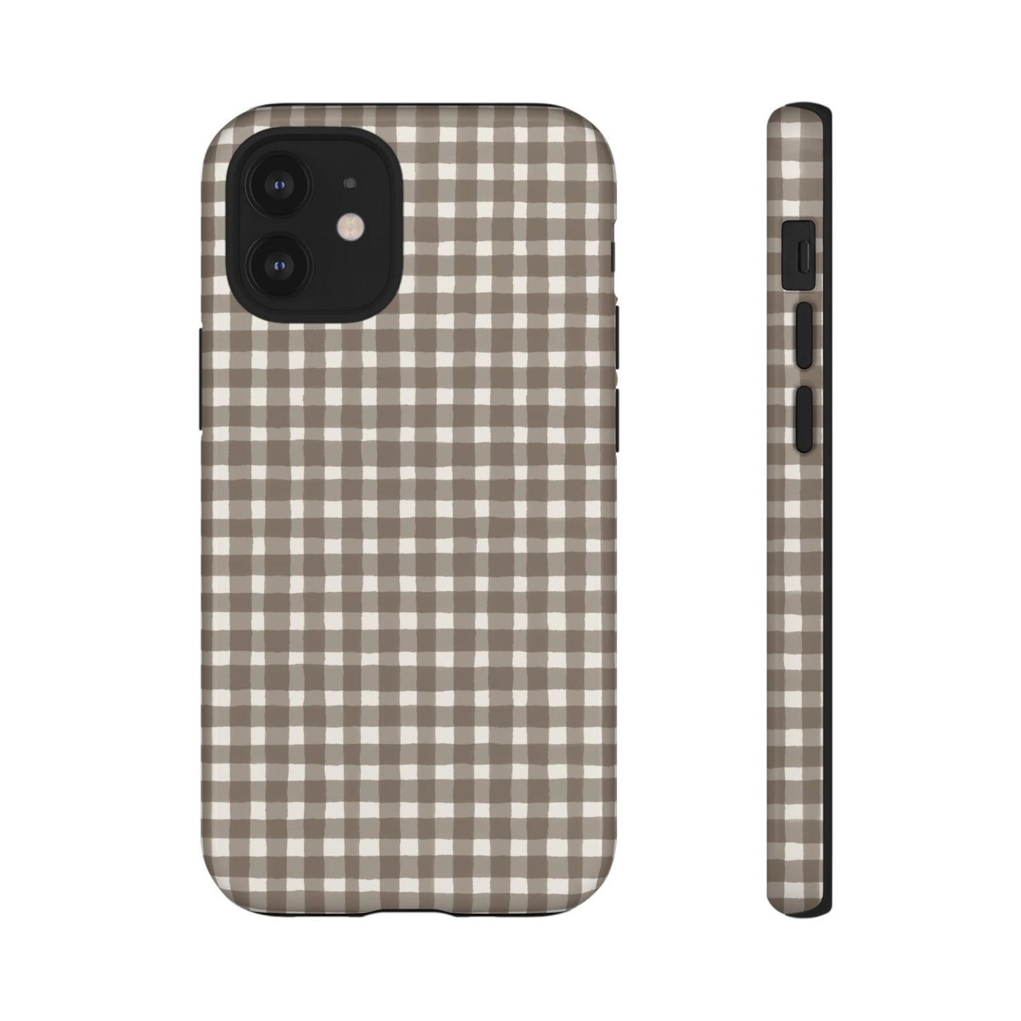 Brown Gingham Tough Phone Case