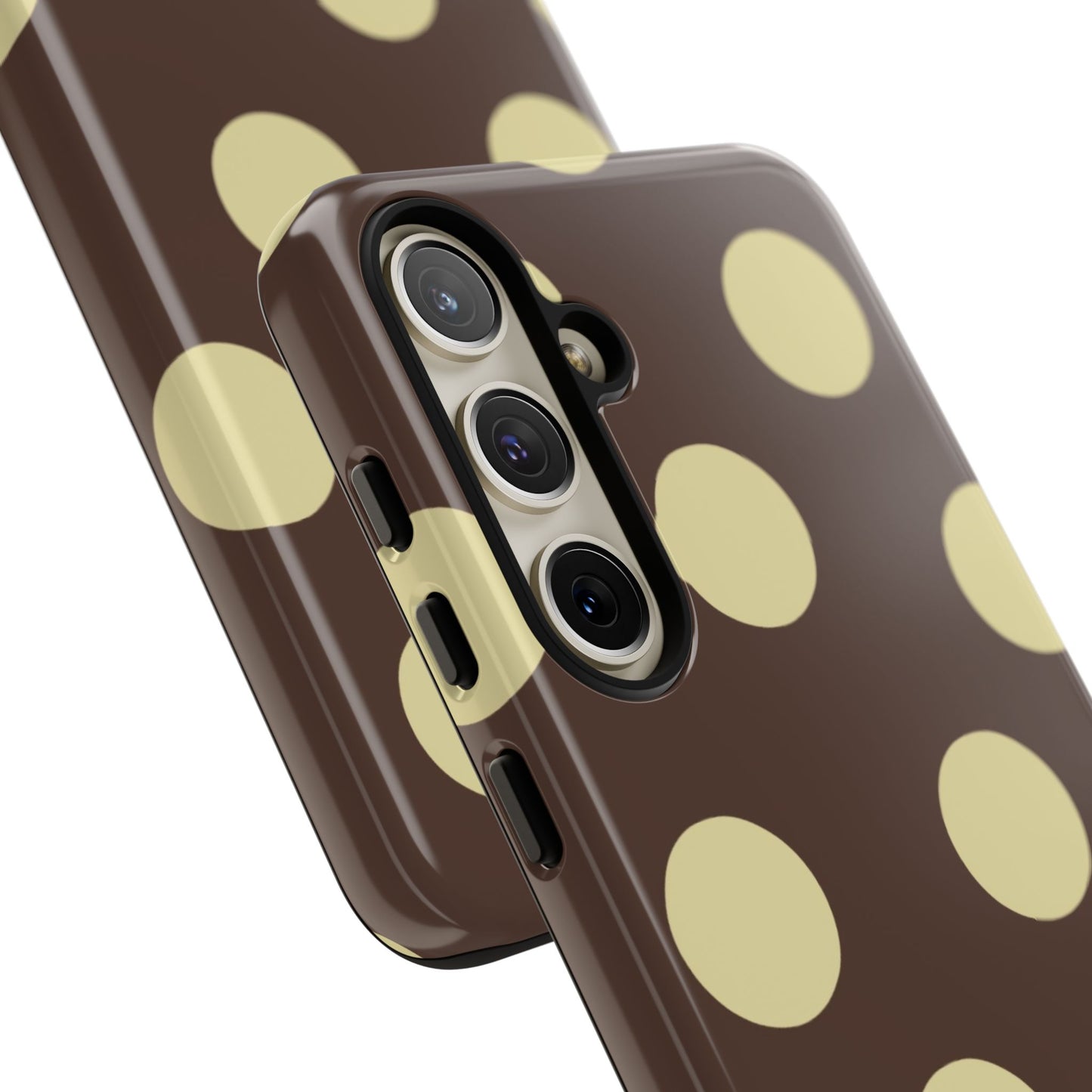 Brown & Butter Yellow Polka Dot Tough Phone Case