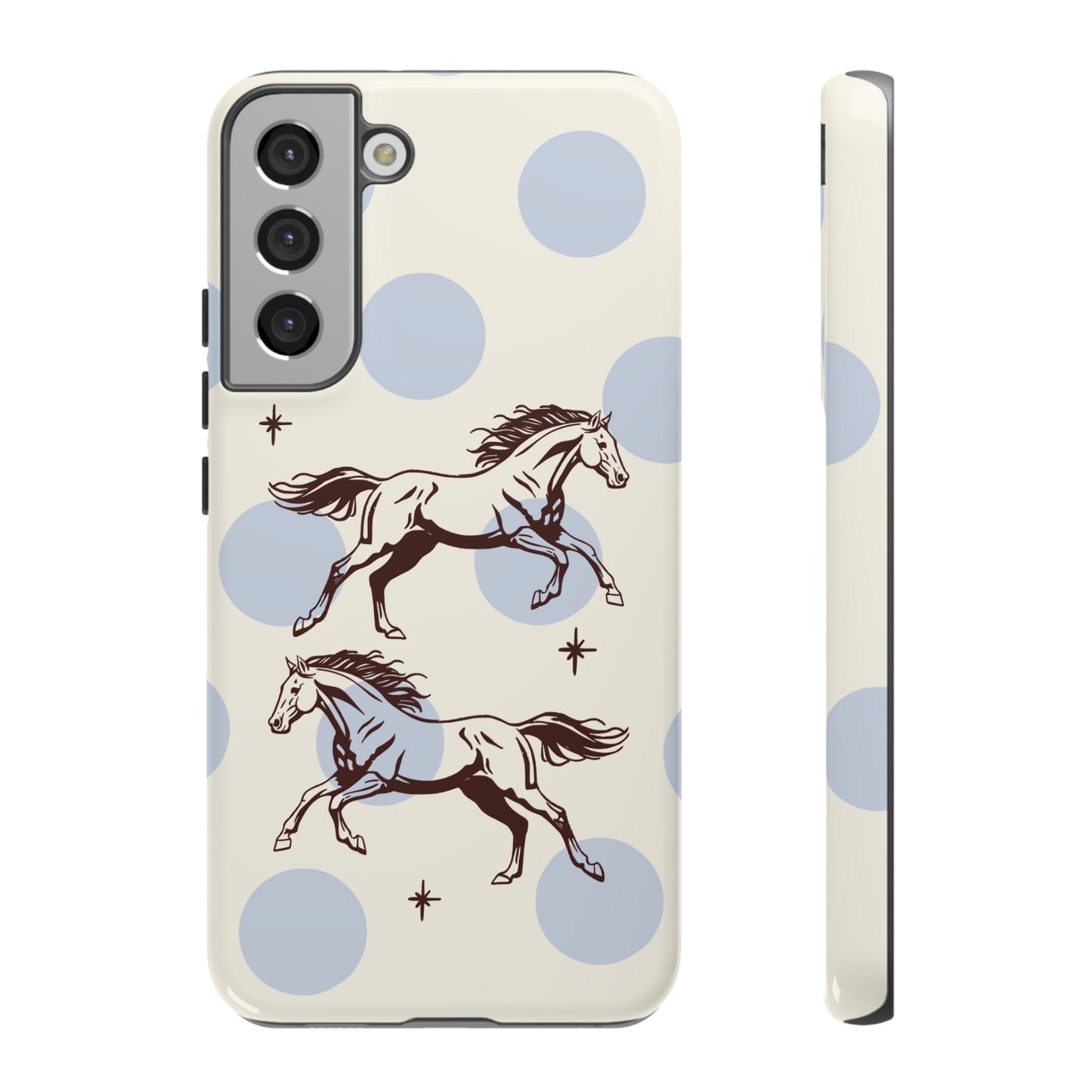Horse Polka Dot Phone Case — Vintage Running Horses iPhone Cover