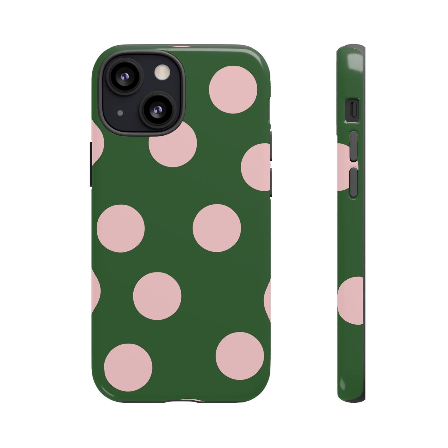 Pink & Green Polka Dot Tough Phone Case