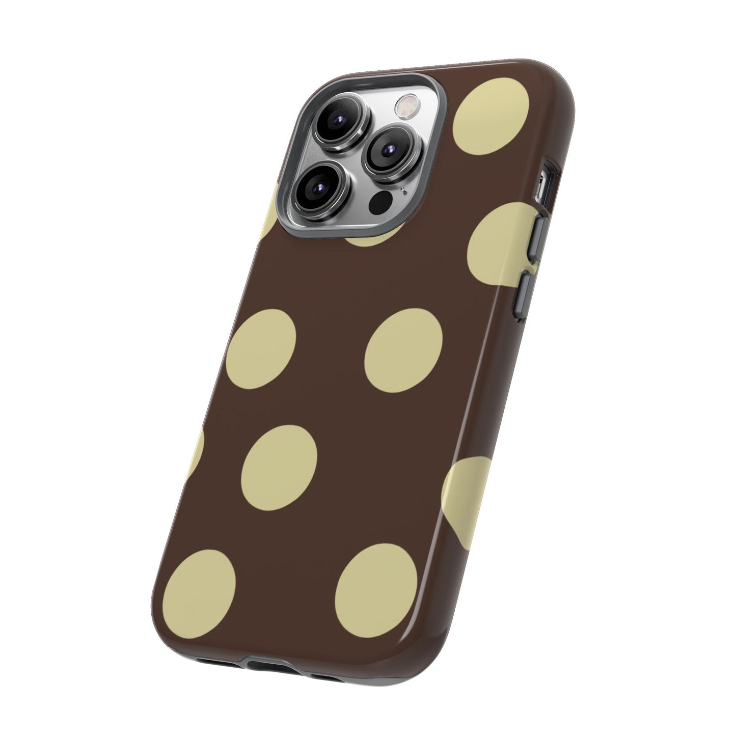 Brown & Butter Yellow Polka Dot Tough Phone Case