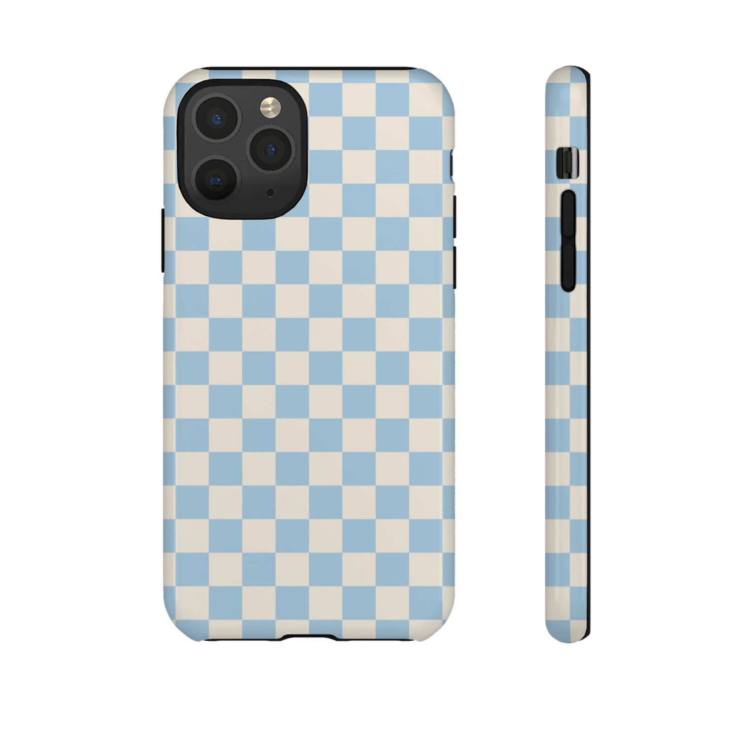 Blue & Beige Checkered Phone Case