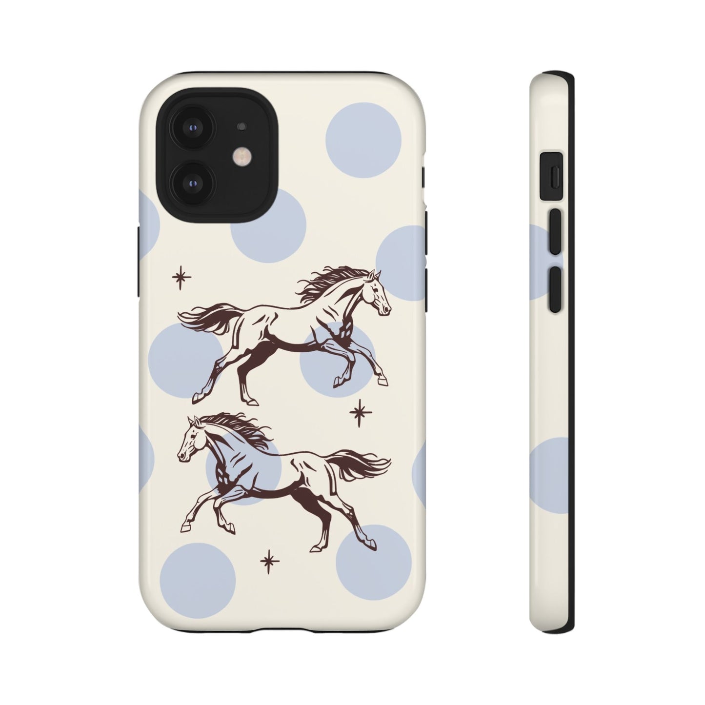 Horse Polka Dot Phone Case — Vintage Running Horses iPhone Cover