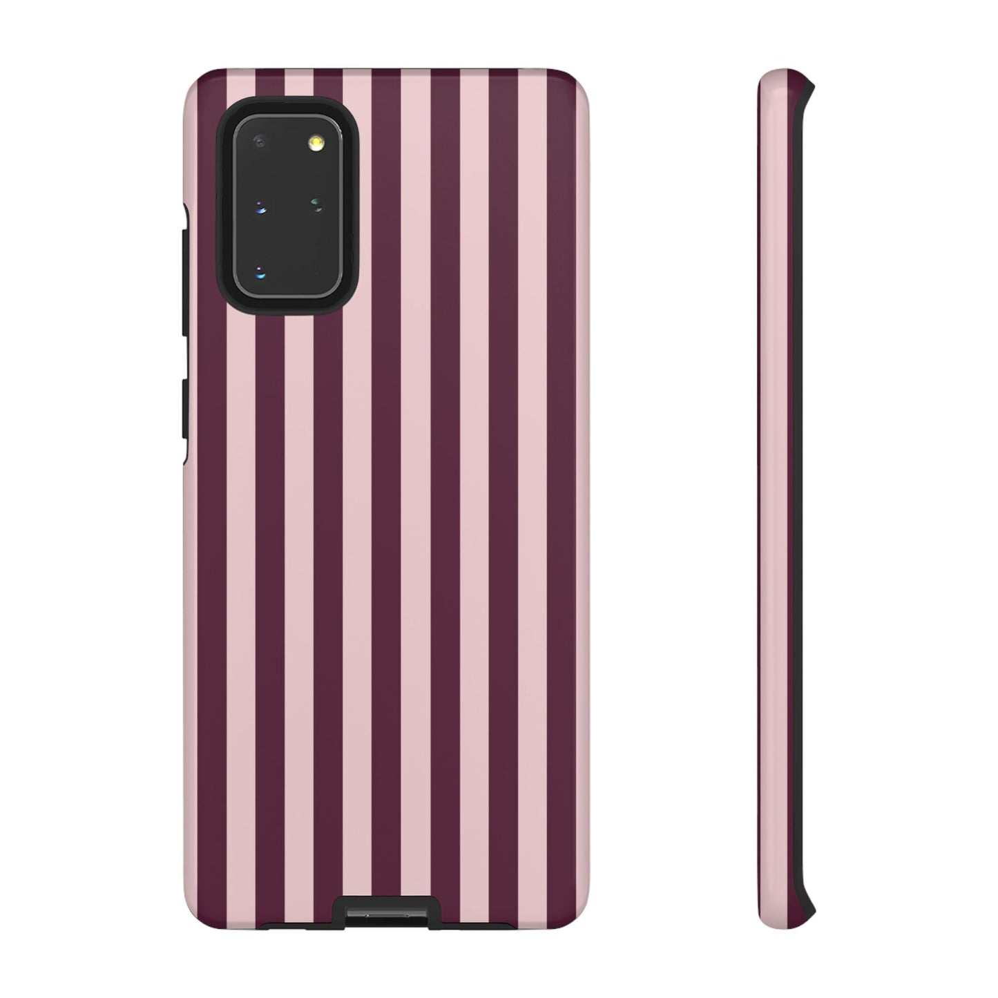 Pink & Burgundy Striped Tough Phone Case