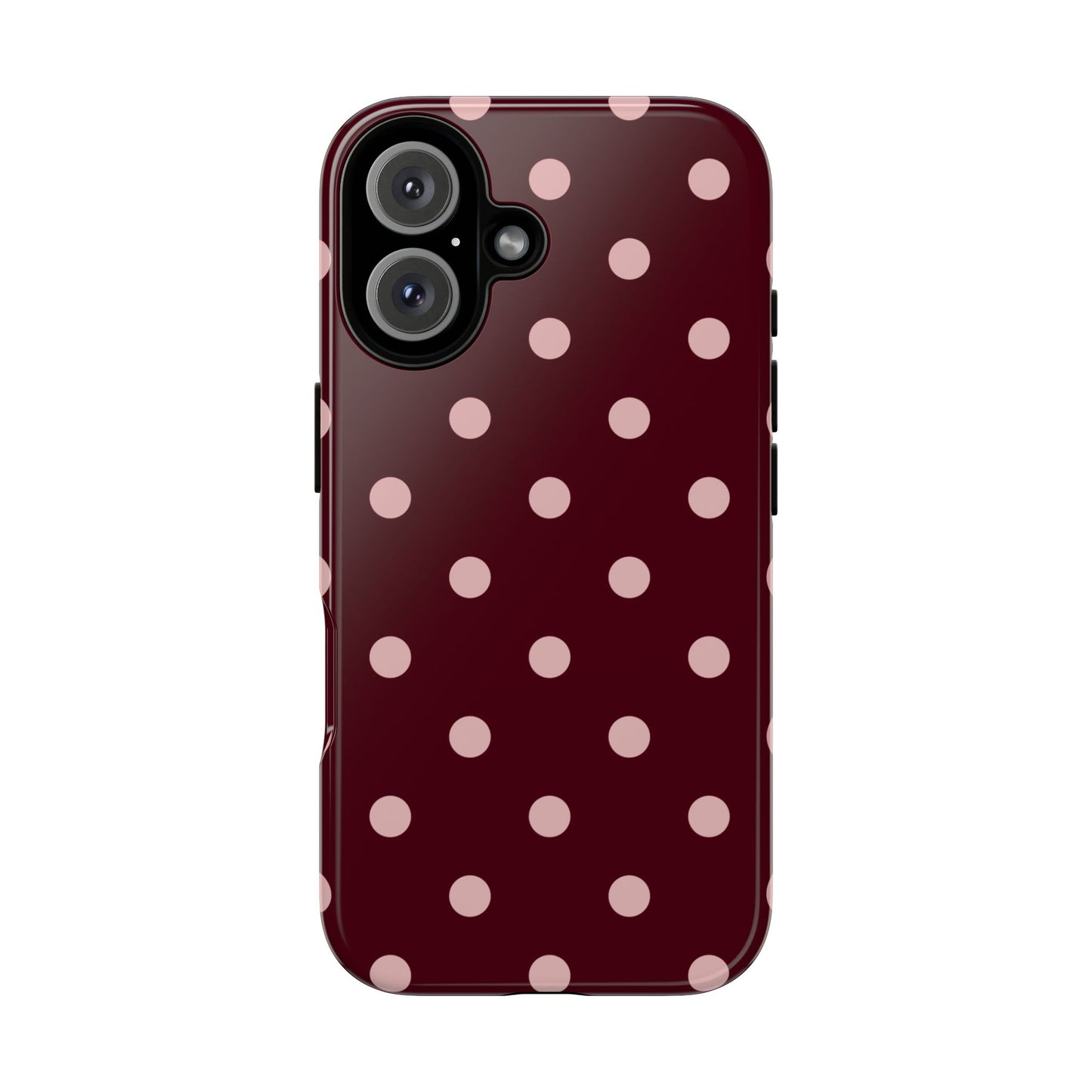Burgundy & Blush Polka Dot Tough Phone Case