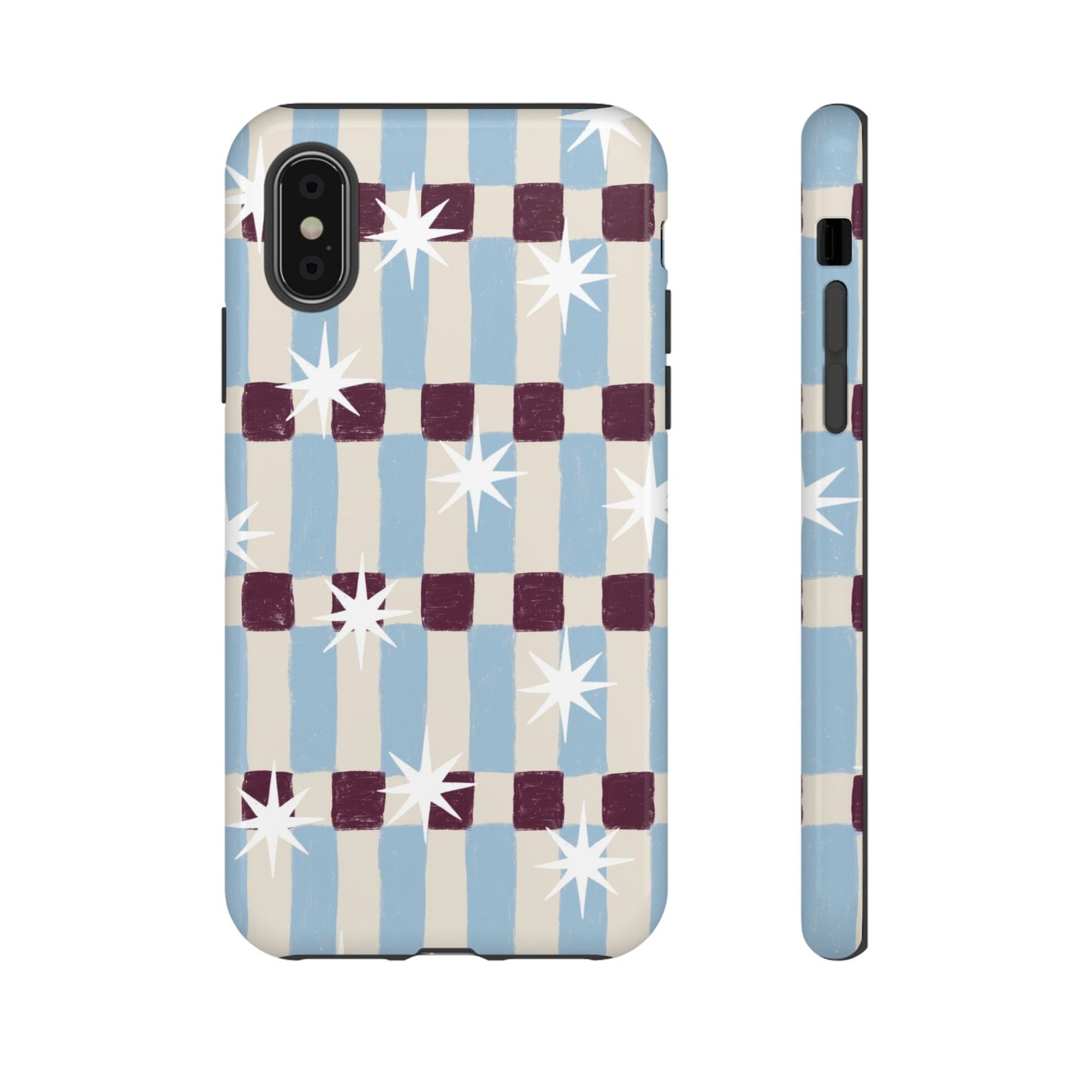 Blue Retro Starburst Tough Phone Case