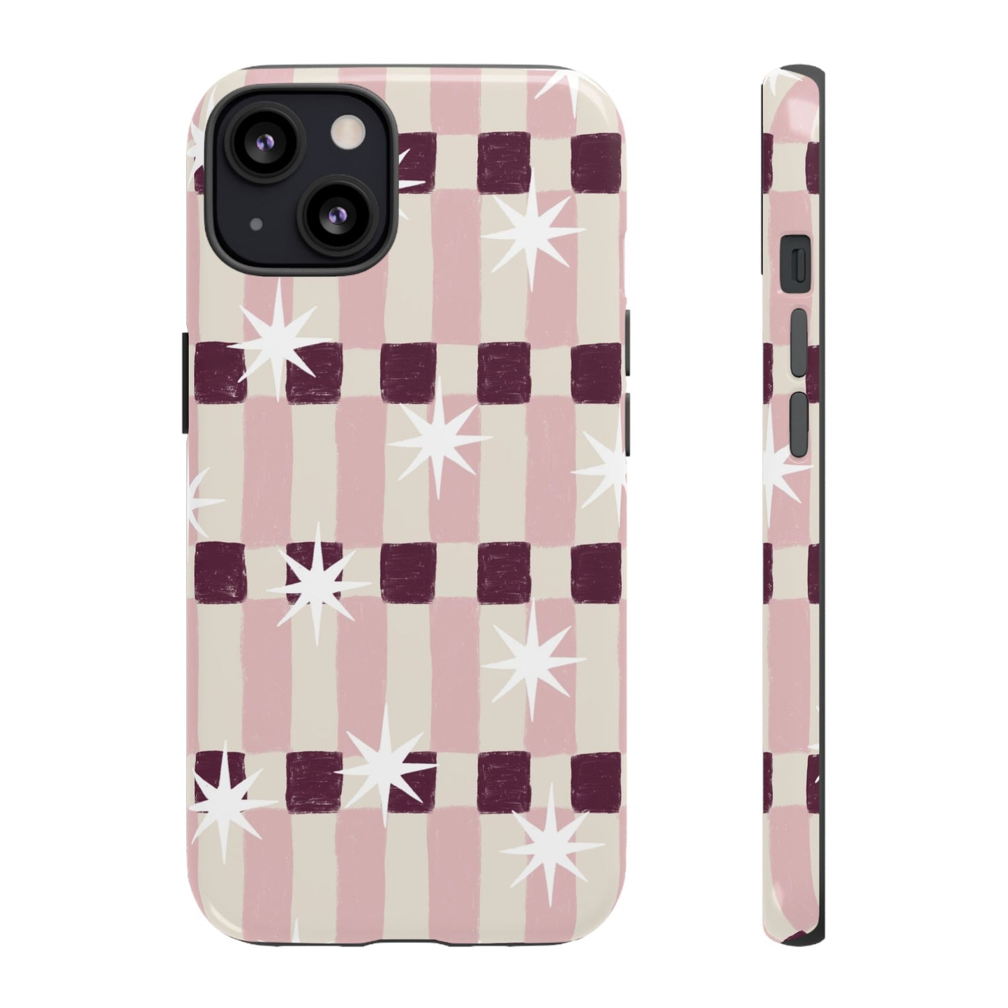Pink Retro Starburst Tough Phone Case