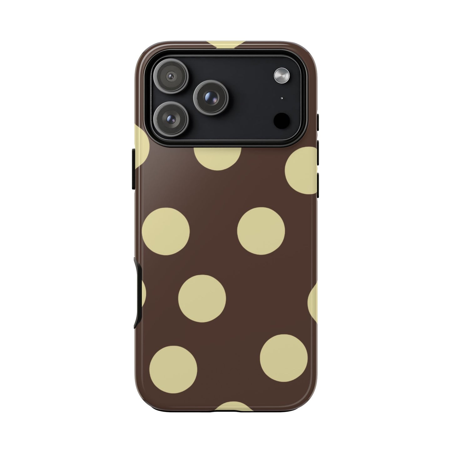 Brown & Butter Yellow Polka Dot Tough Phone Case