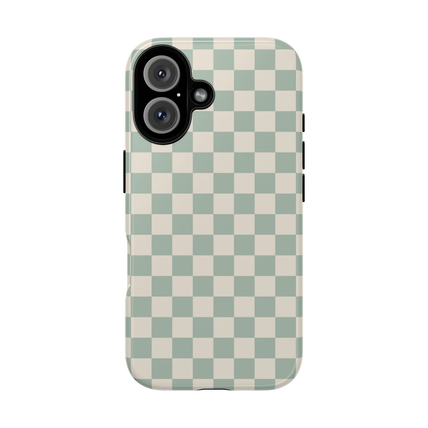 Sage Green & Beige Checkered Phone Case
