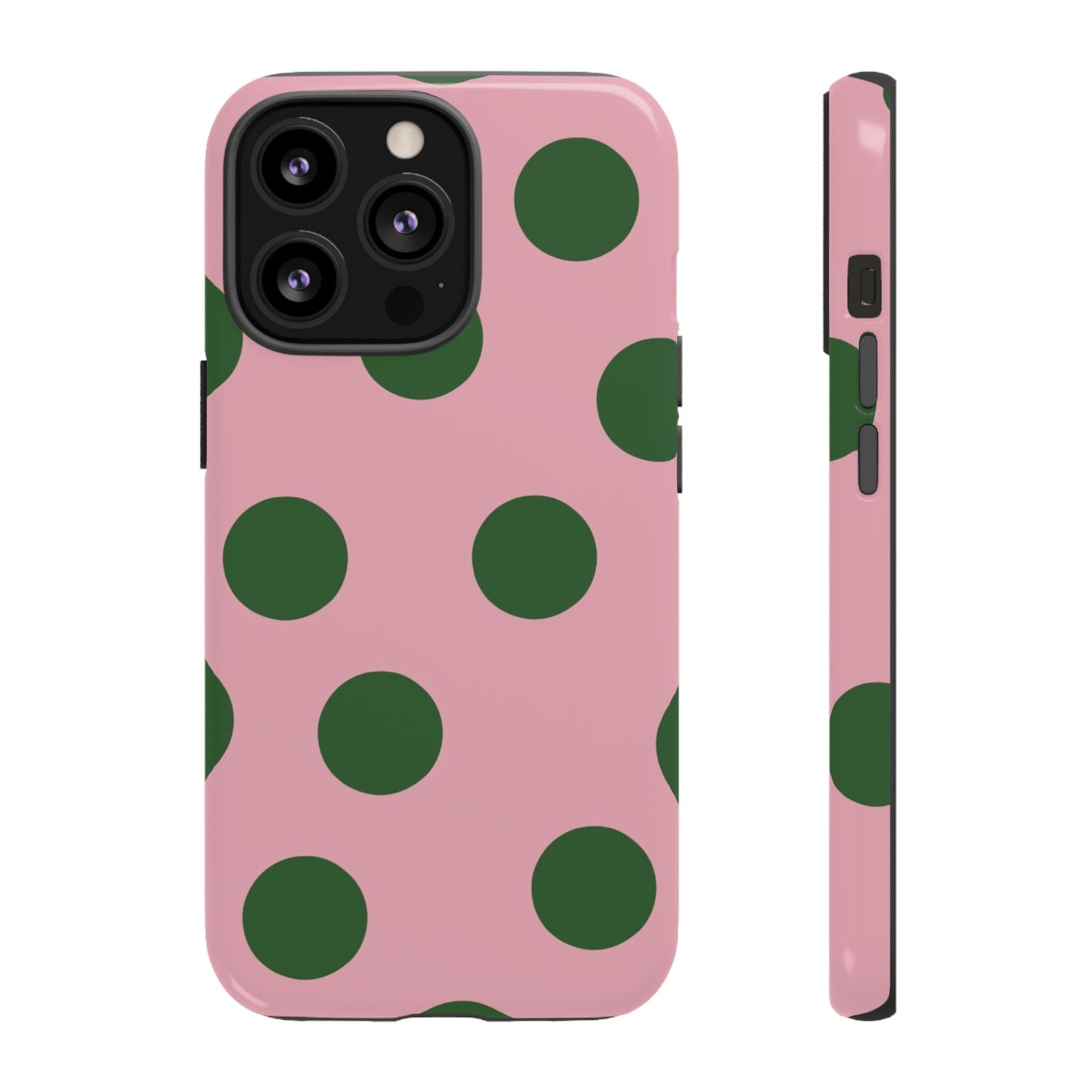 Pink & Green Polka Dot Tough Phone Case