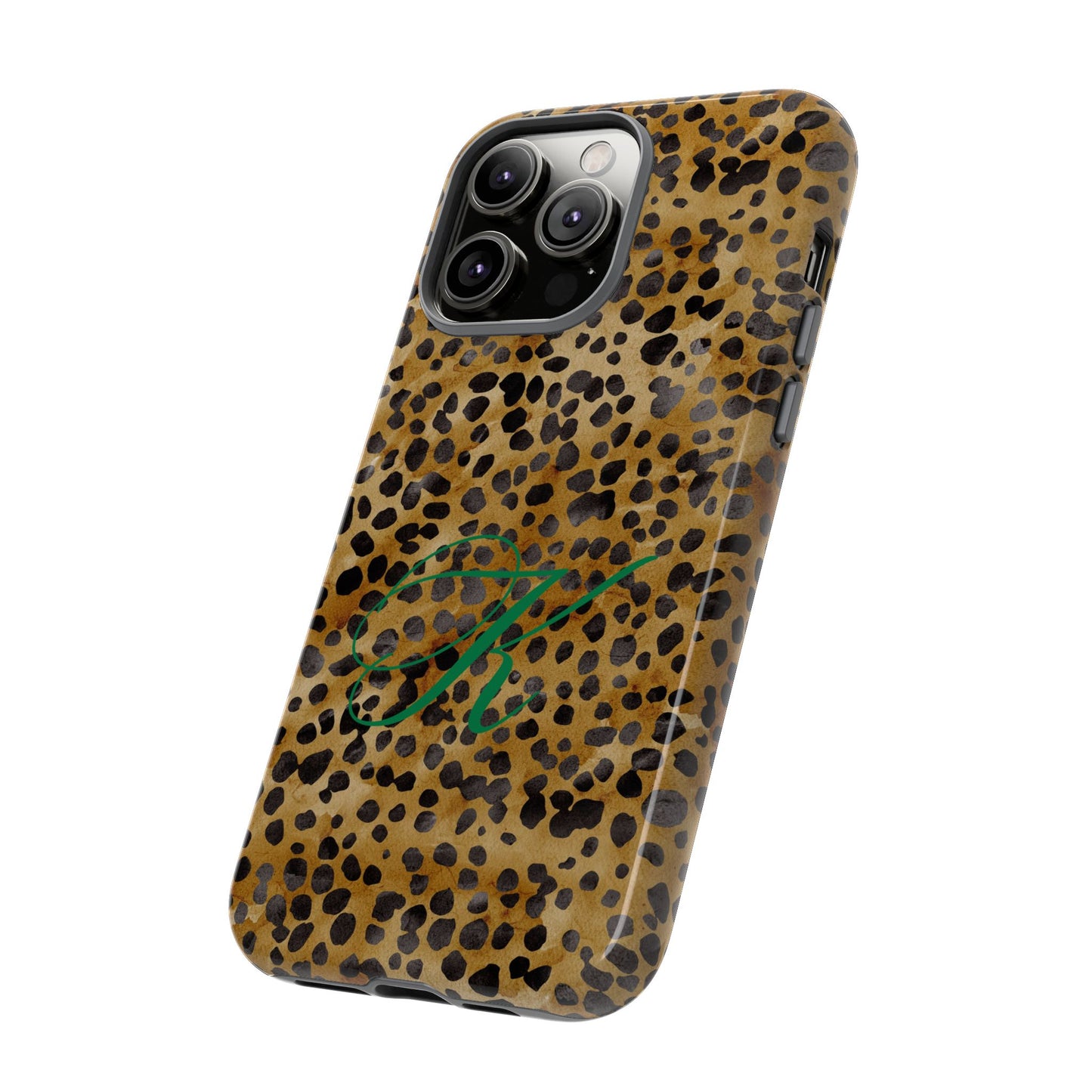 Personalized Initial Leopard Monogram Tough Case