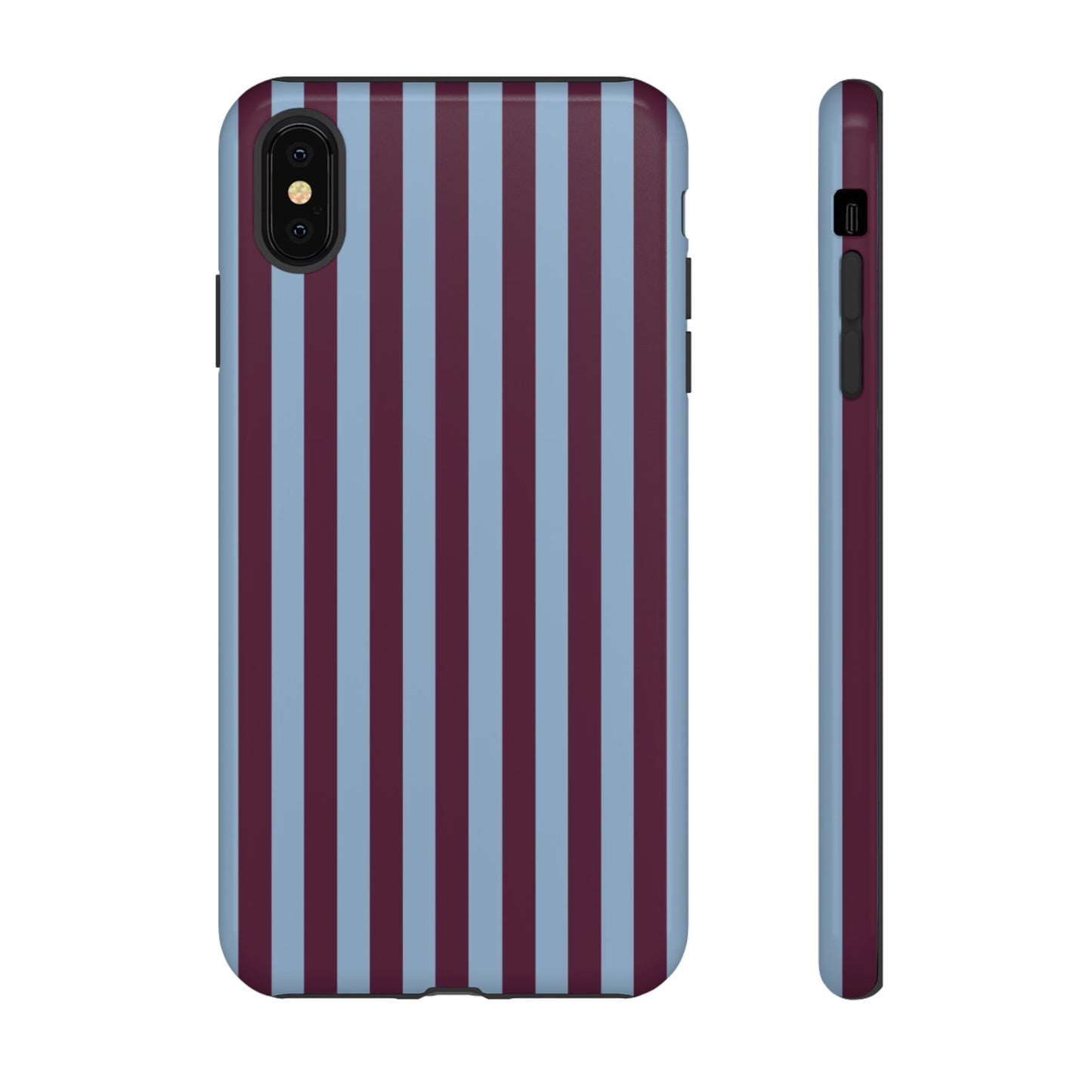 Blue & Burgundy Striped Tough Phone Case