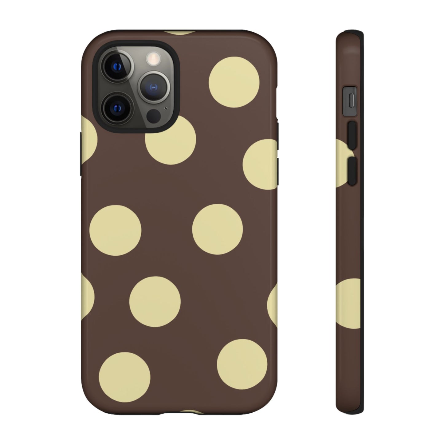 Brown & Butter Yellow Polka Dot Tough Phone Case