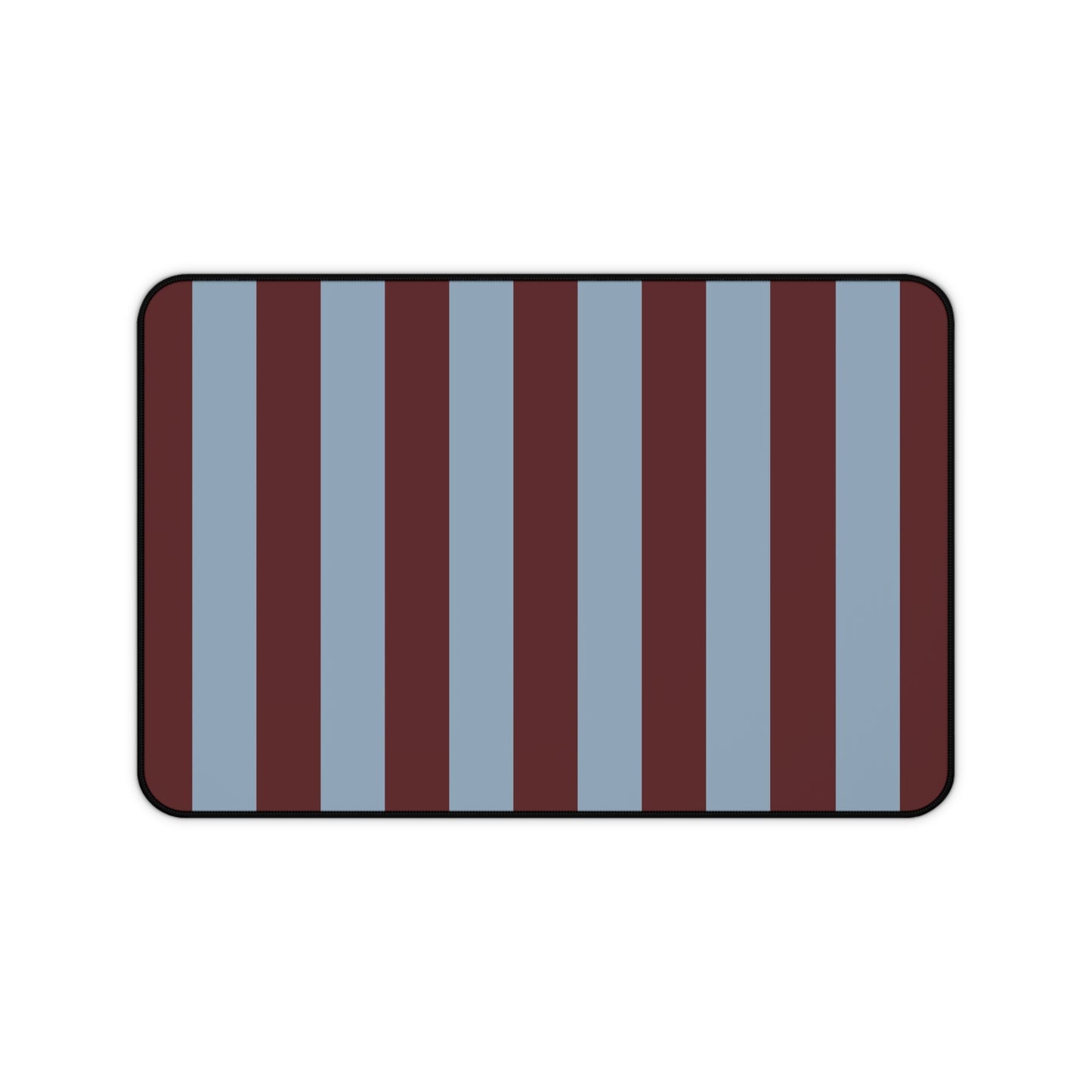 Striped Maroon & Slate Blue Desk Mat — Large Mousepad Surface for Office & Gaming