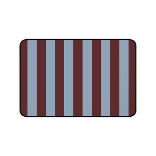 Striped Maroon & Slate Blue Desk Mat — Large Mousepad Surface for Office & Gaming