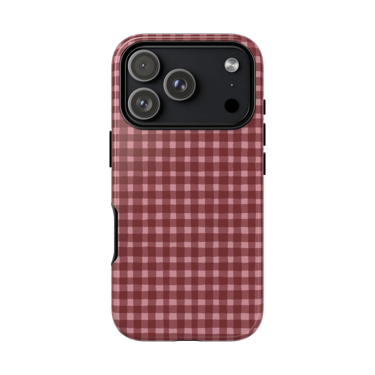 Gingham Burgundy Tough Phone Case