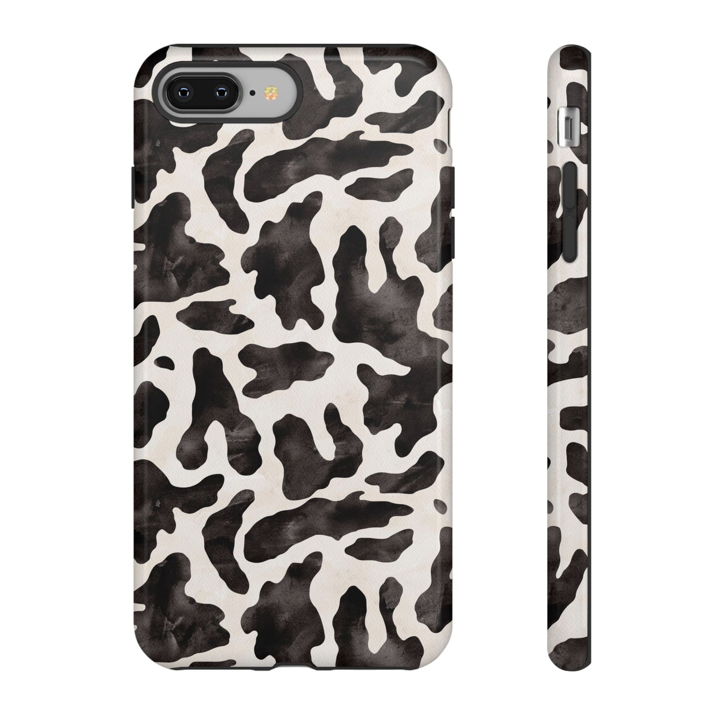 Black & White Cow Print Phone Case — Stylish Protective Tough Case