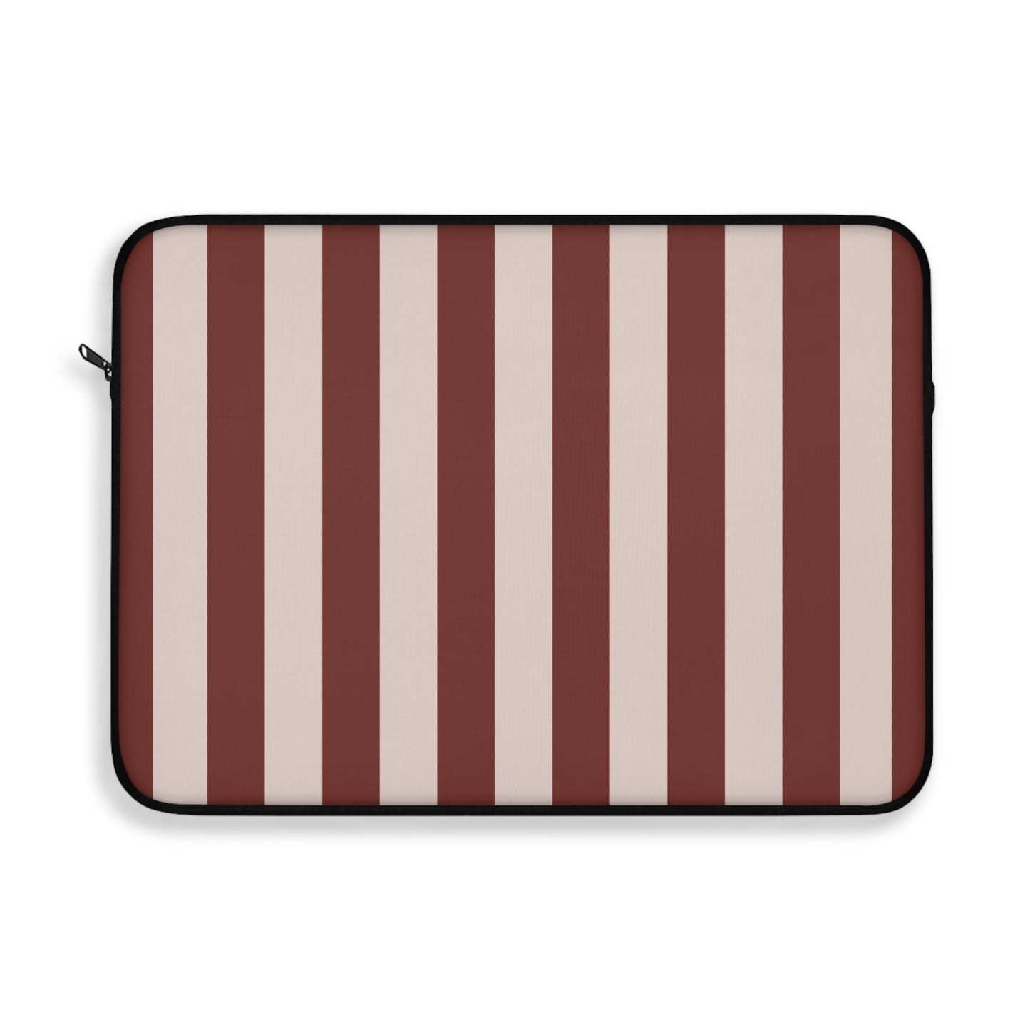 Striped Burgundy Laptop Sleeve — Minimalist Vertical Stripe Protective Case