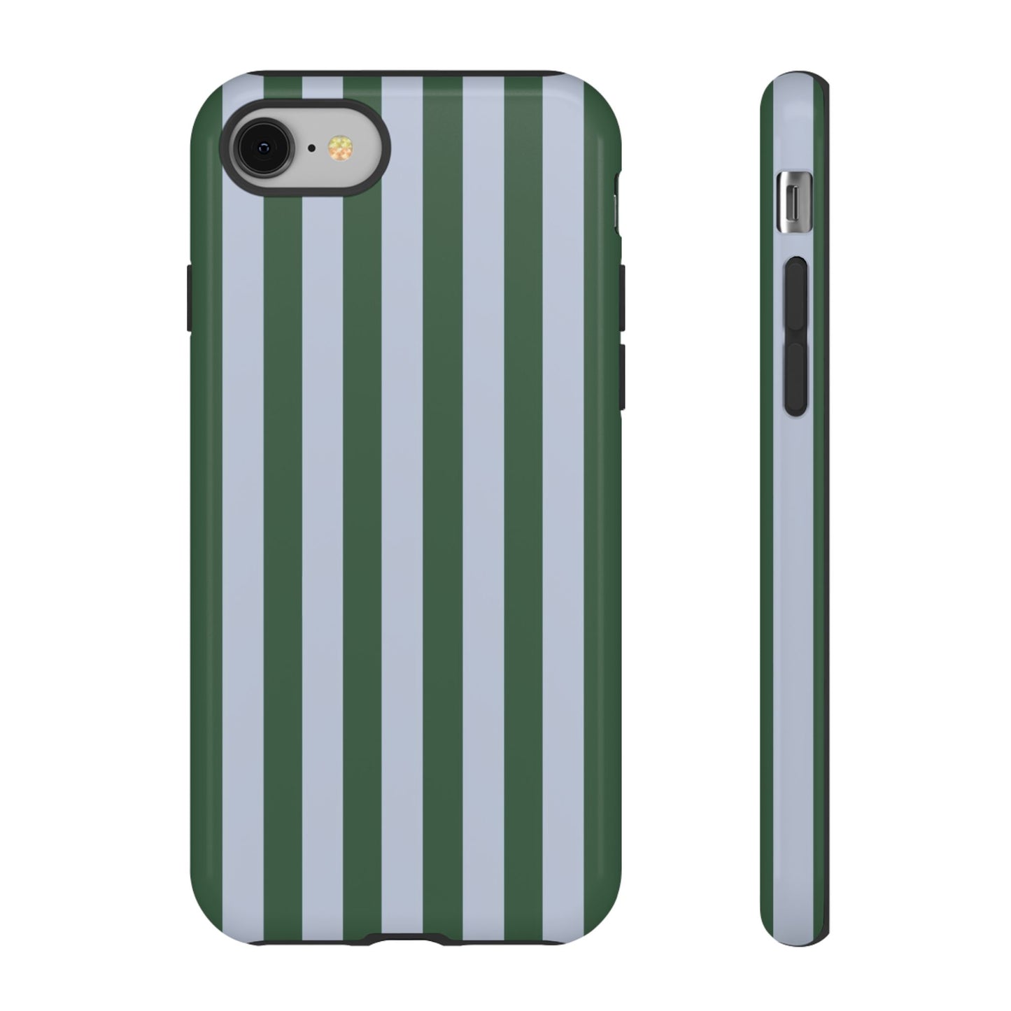 Green & Blue Striped Tough Phone Case — Durable Protective Phone Case