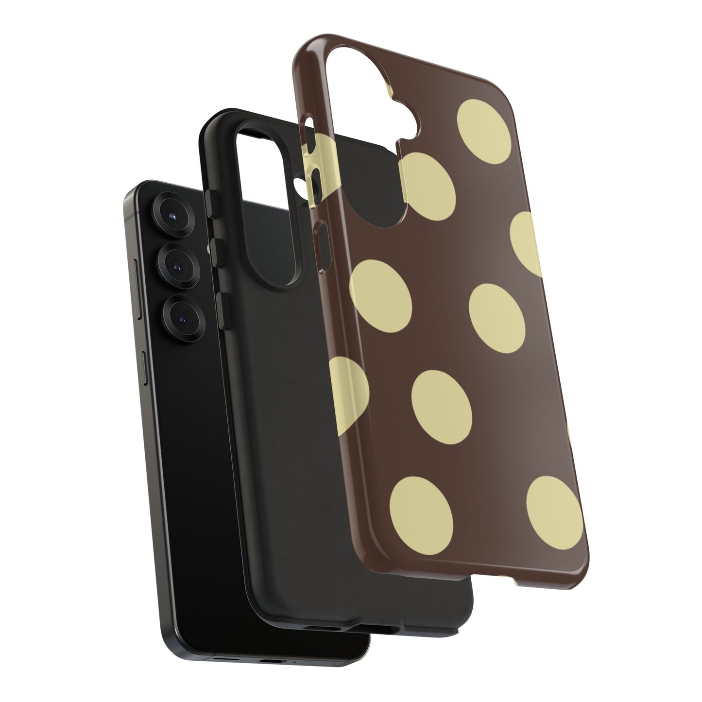 Brown & Butter Yellow Polka Dot Tough Phone Case