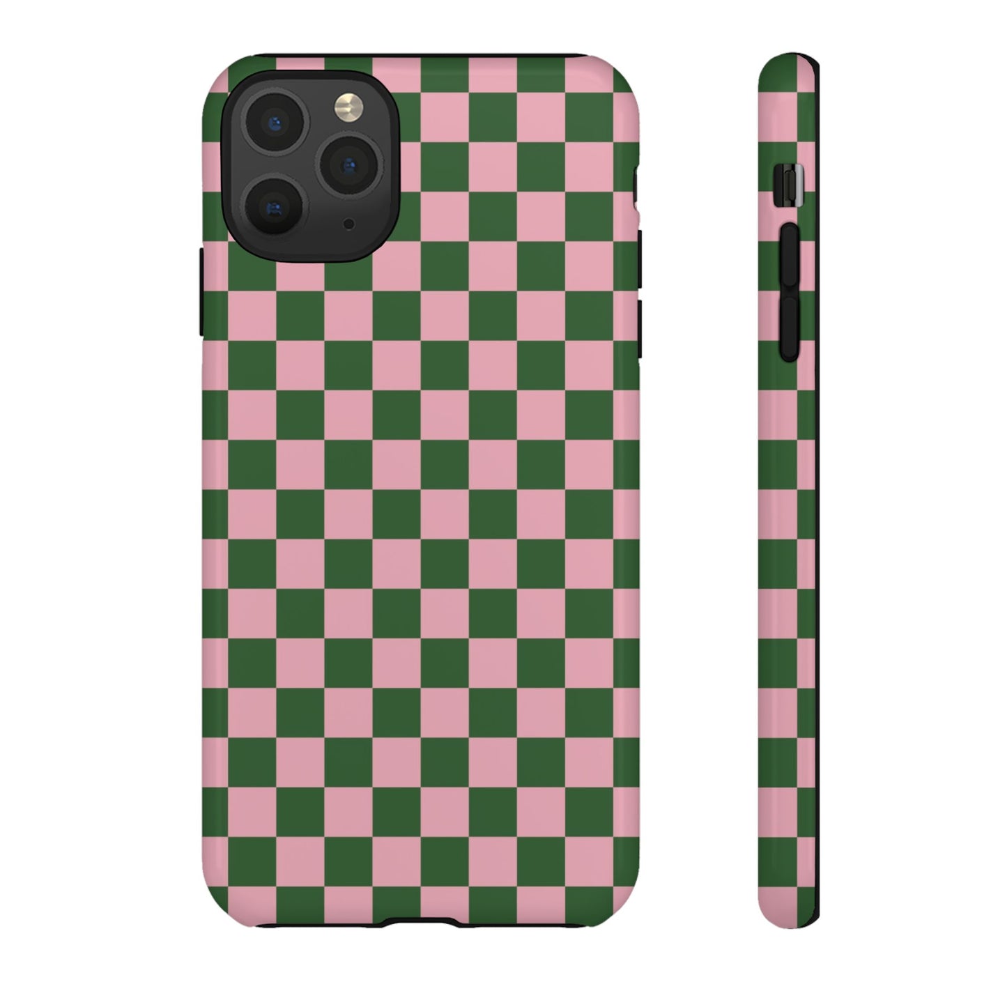 Green & Pink Checkered Phone Case